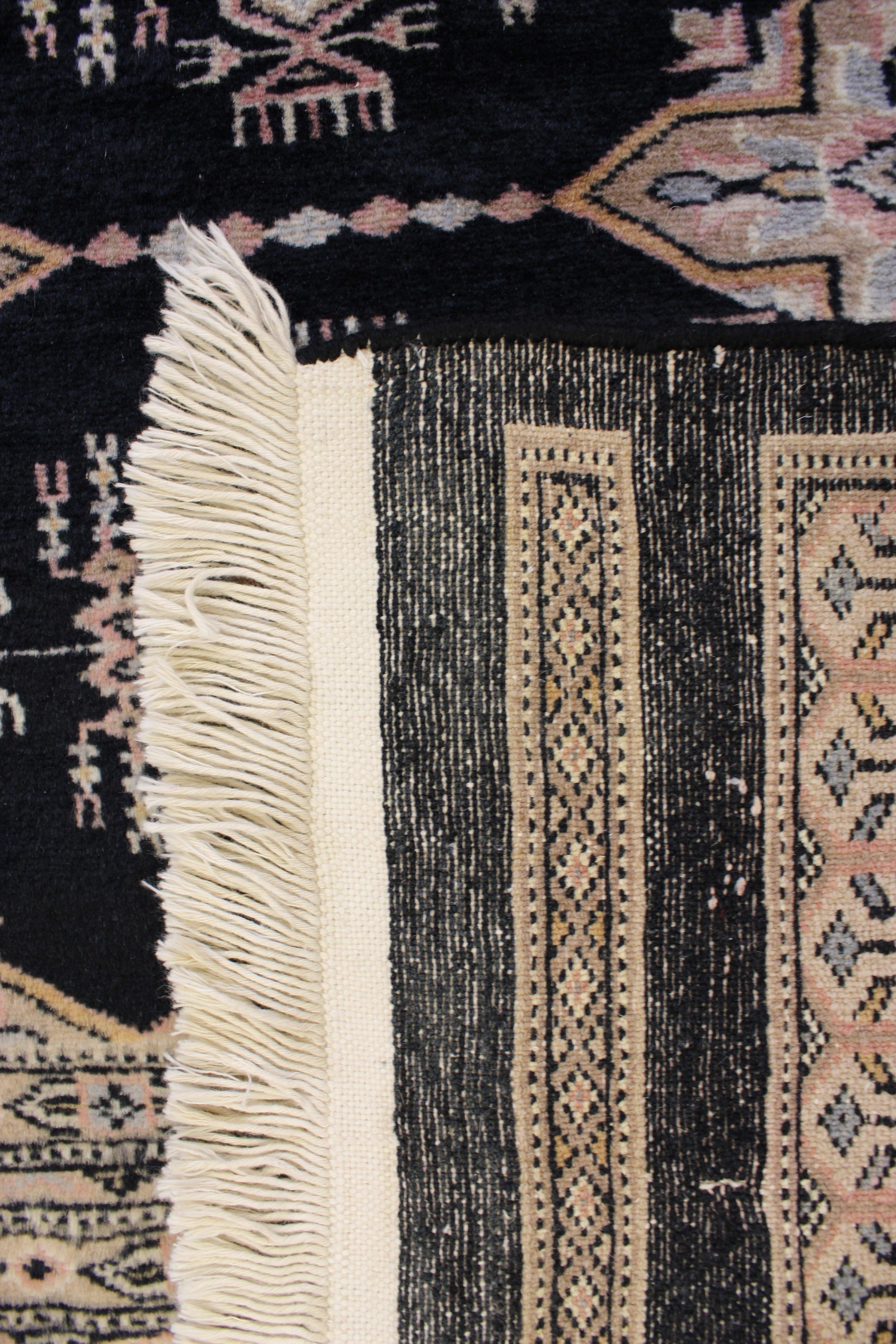 8'3" x 10'3" ft. Black Bokhara Rug