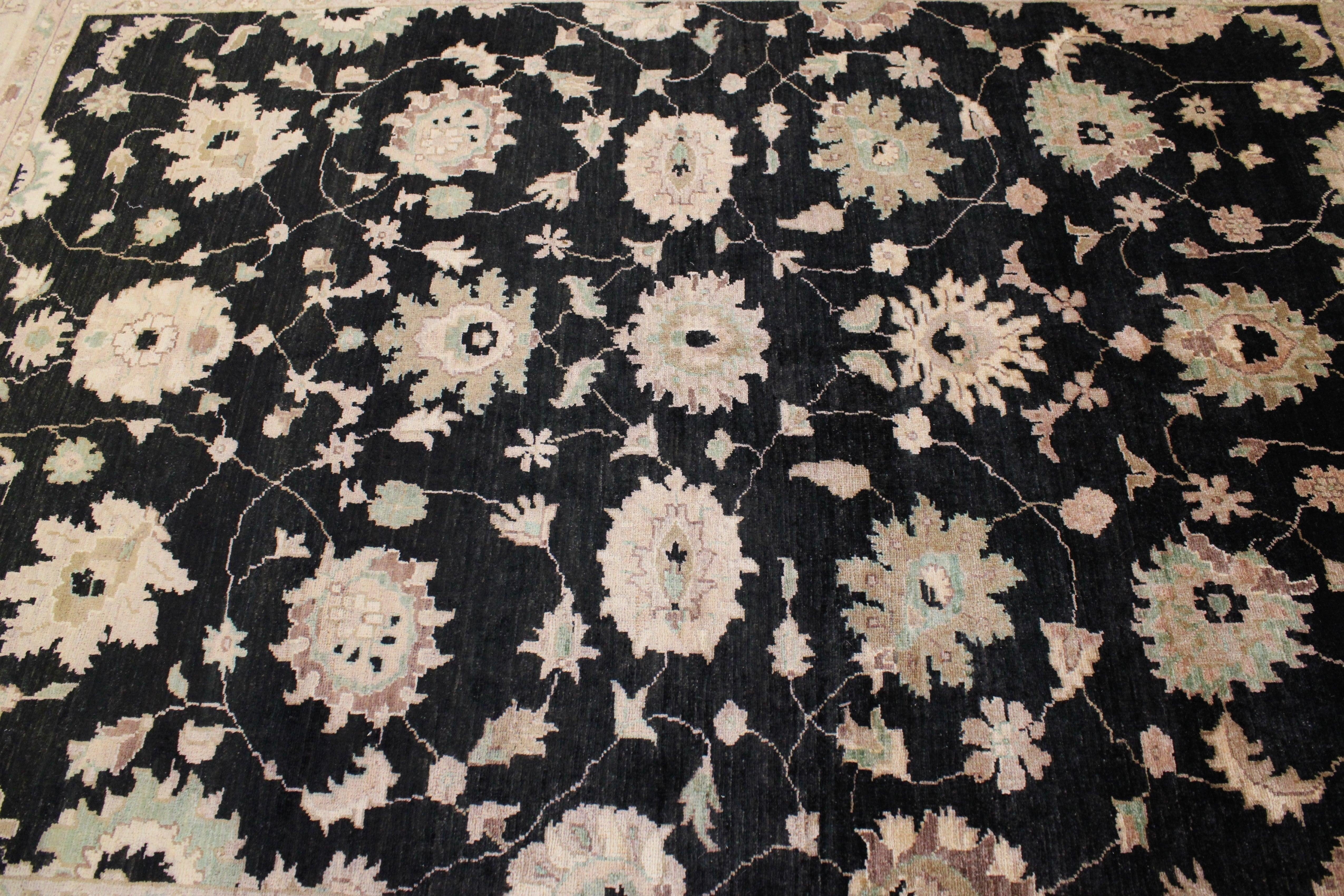 Oushak Rugs, Hand Knotted Wool Rug, Peshawar Rug, Oriental Rug, Rugs For Office