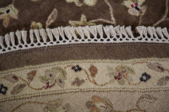 Hand Knotted Round Rug, Silk Flower Rug, Oriental Rug