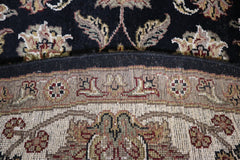 Jaipur Rug, Black Rug, Indo Rug, Round Rug, 9x9 Rug, Traditional Rug