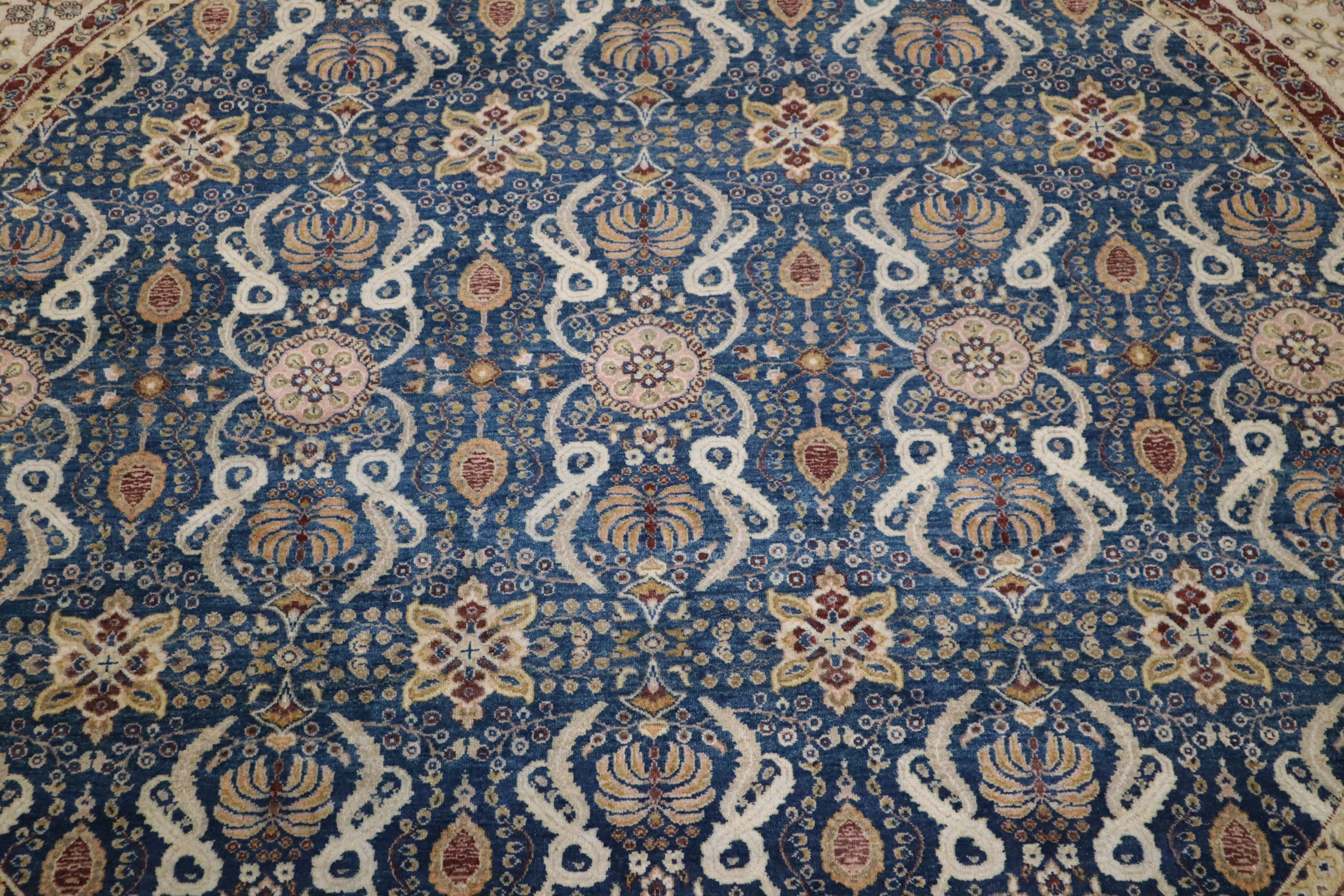 Hand Knotted Round Rug, Oushak Design Rug, 10x10 Rug