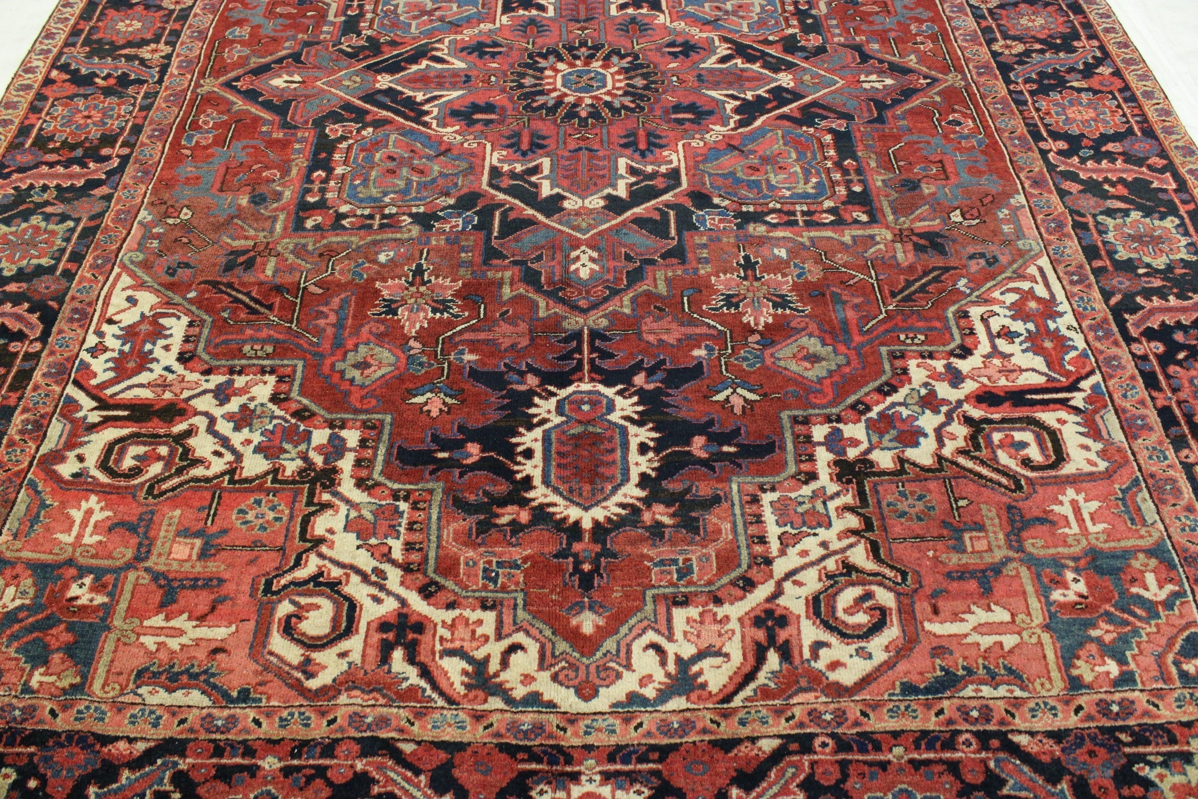 Heriz Rug, Persian Rugs, Colorful Area Rugs, 8x11 Rugs, Living Room Rugs