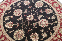 Tufted Rug, Black Round Rug, Wool Rug, Round Rug 7x7