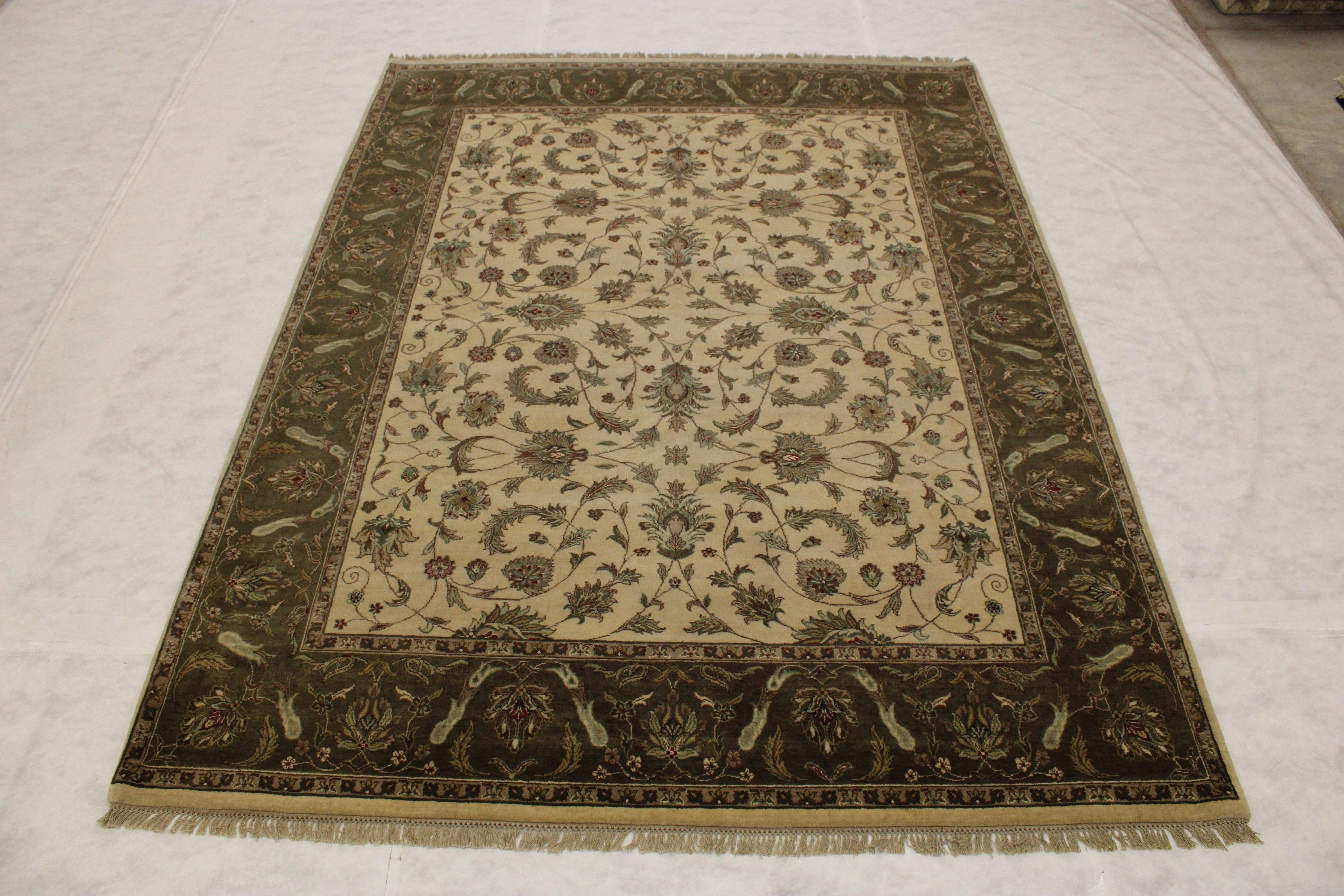 Authentic Persian Rugs, Hand Knotted Wool Rug, 8x11 Rugs, Foyer Rug