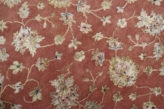 Silk Flower Rug, 8x8 Round Rug, Traditional Rug, Round Rug For Kitchen