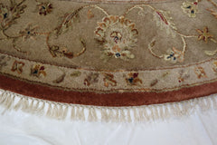 Silk Flower Rug, 8x8 Round Rug, Traditional Rug, Round Rug For Kitchen