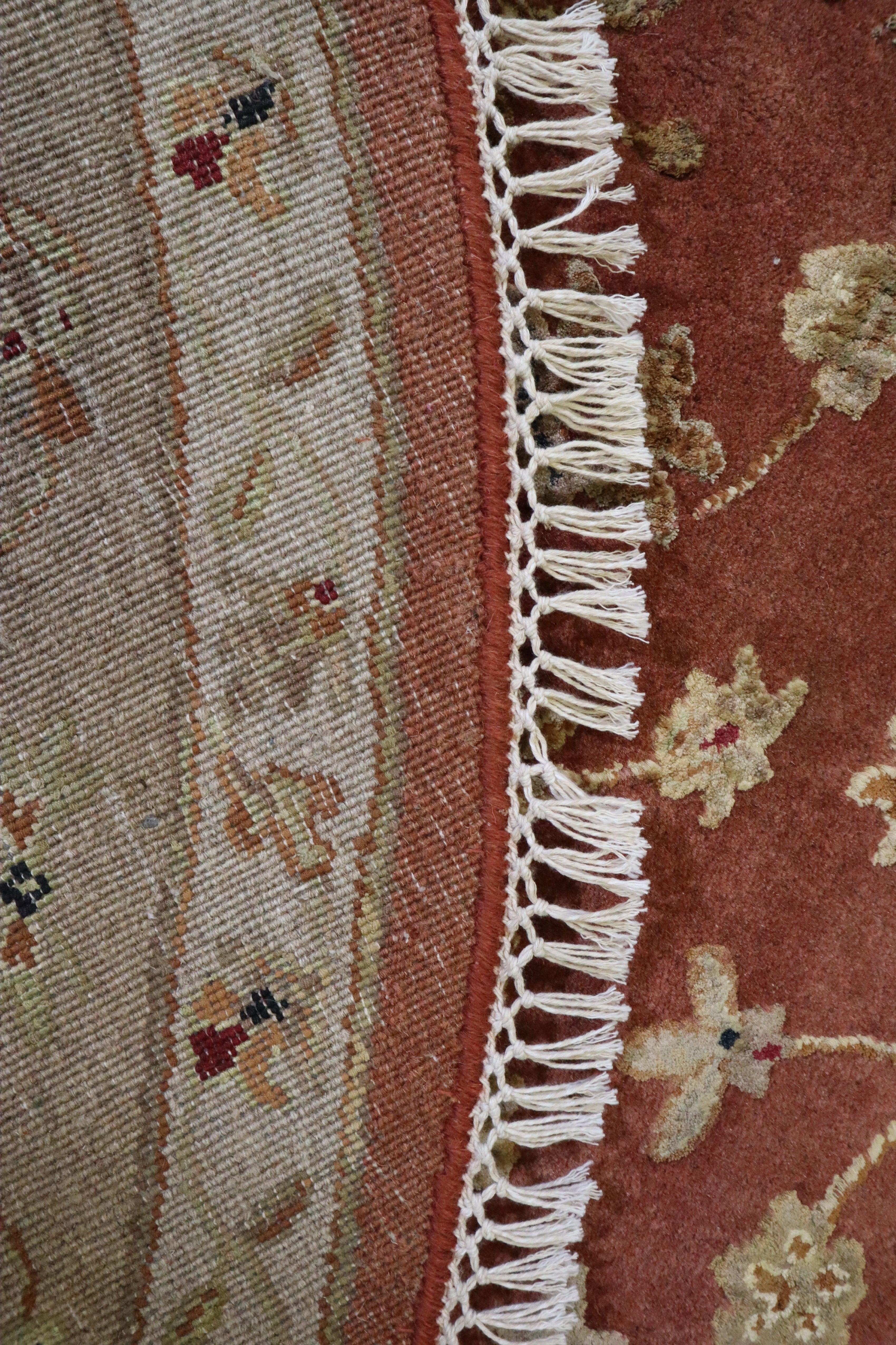 Silk Flower Rug, 8x8 Round Rug, Traditional Rug, Round Rug For Kitchen