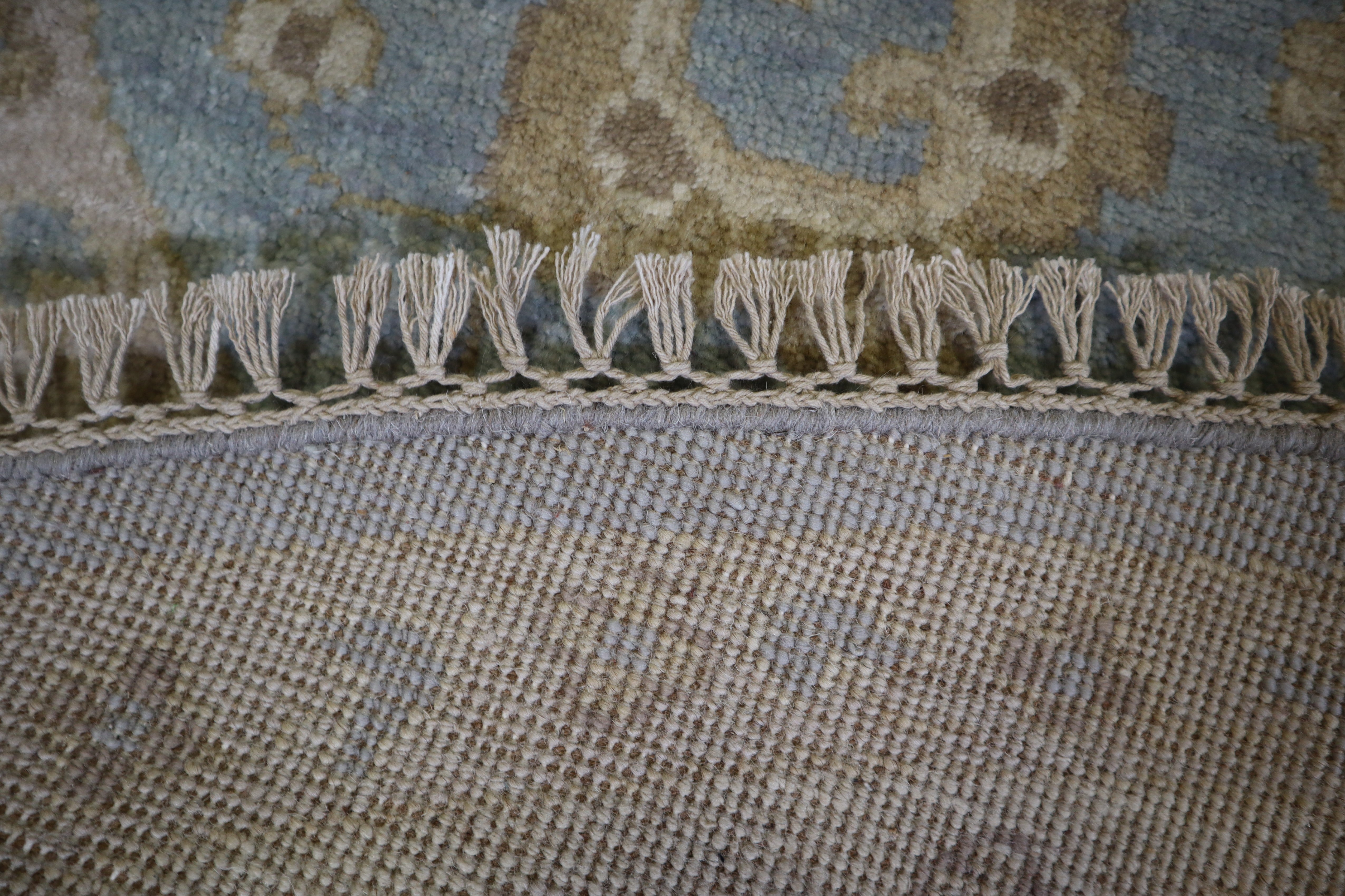 Blue Round Rug, Oushak Rug, Wool Oriental Rug, 8x8