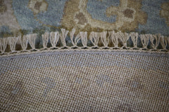 Blue Round Rug, Oushak Rug, Wool Oriental Rug, 8x8