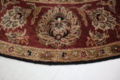 Indo Rug, Black Oriental Rug, 8x8 Round Rug, Wool Rug