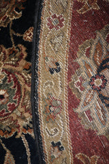 Indo Rug, Black Oriental Rug, 8x8 Round Rug, Wool Rug