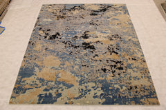 Contemporary Rug, Multicolored, Hand Knotted Wool Rugs, How Big Is 8x10, Modern Rug