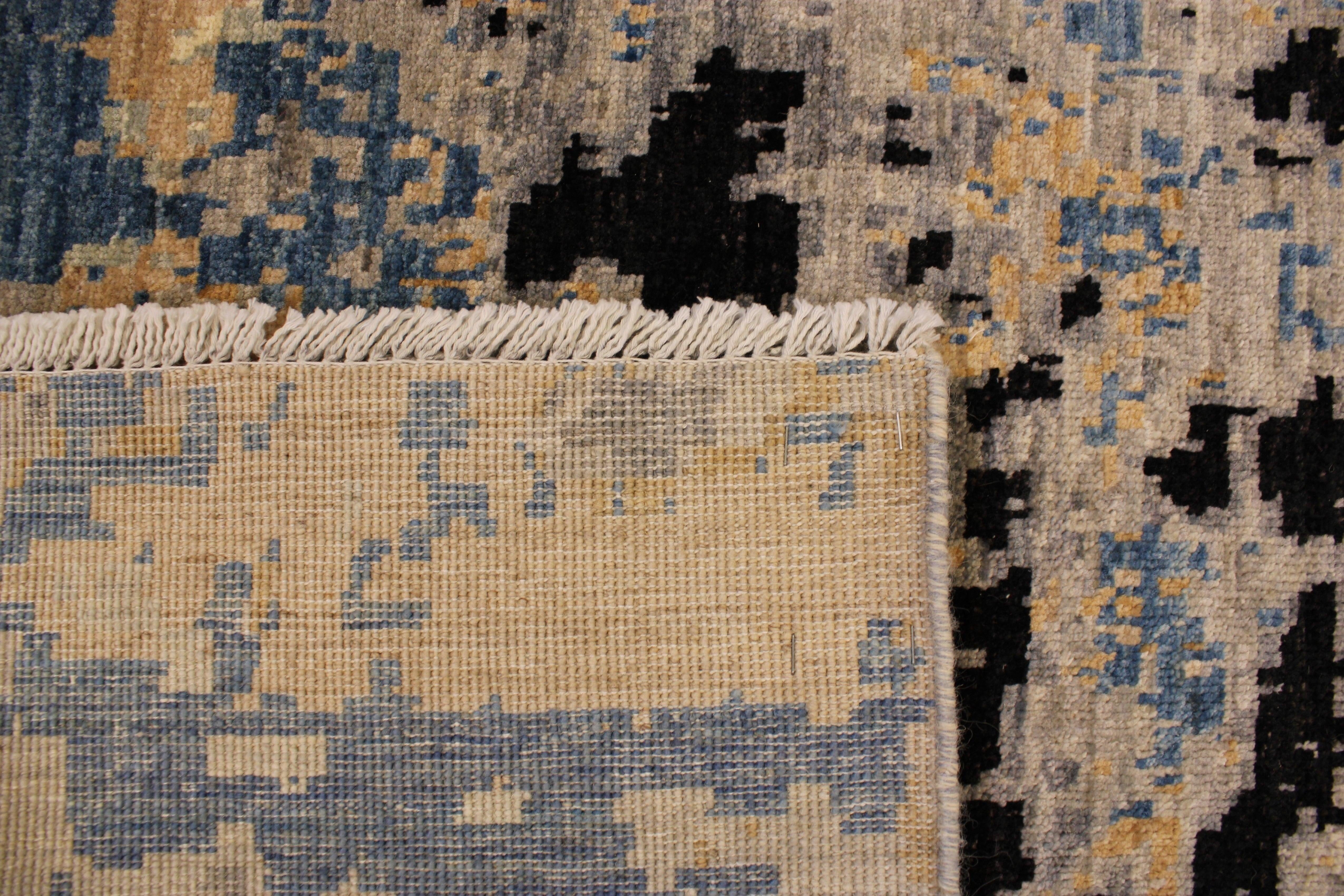 Contemporary Rug, Multicolored, Hand Knotted Wool Rugs, How Big Is 8x10, Modern Rug