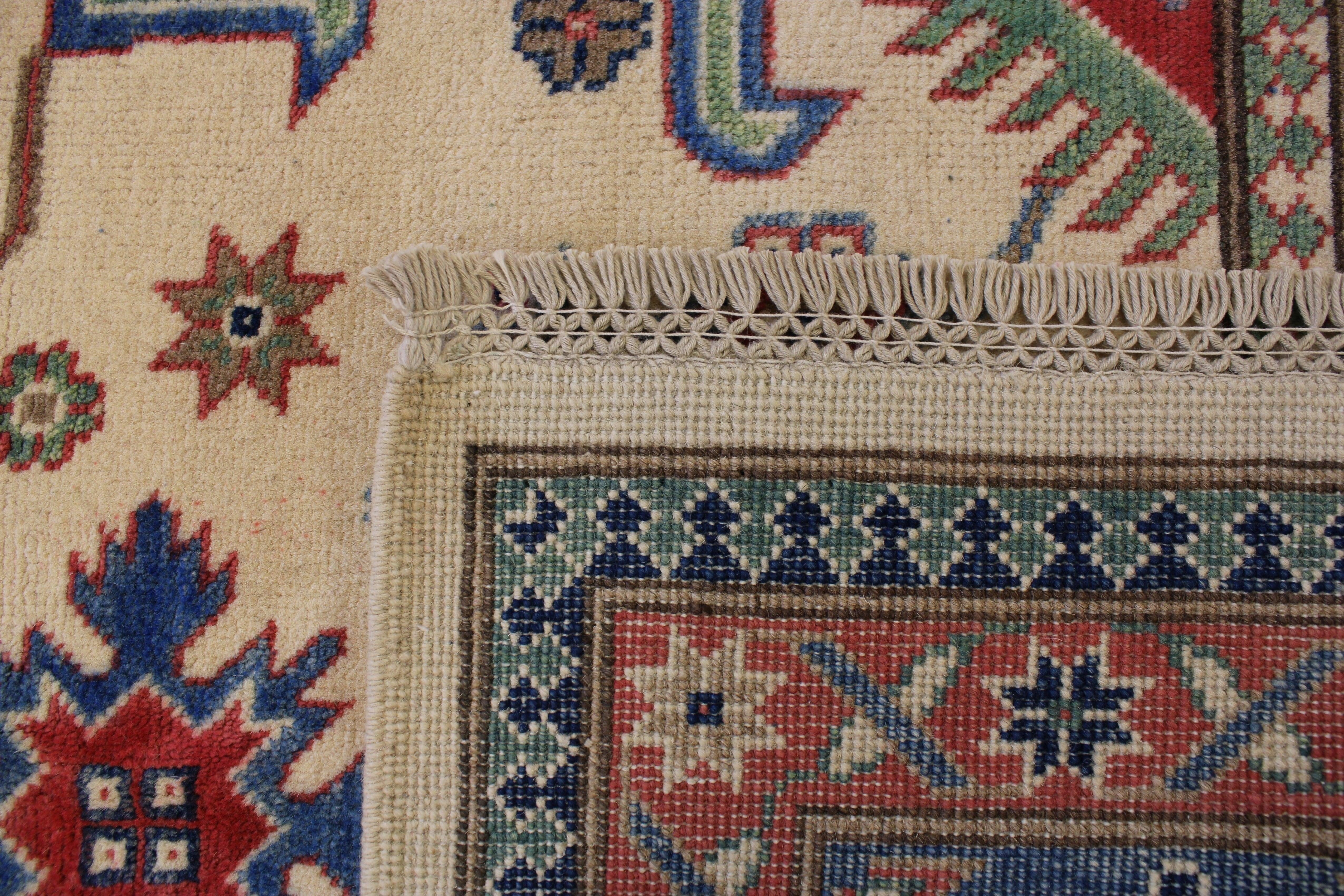 7'11" x 9'8" ft. Afghan Kazaak Hand Knotted Rug