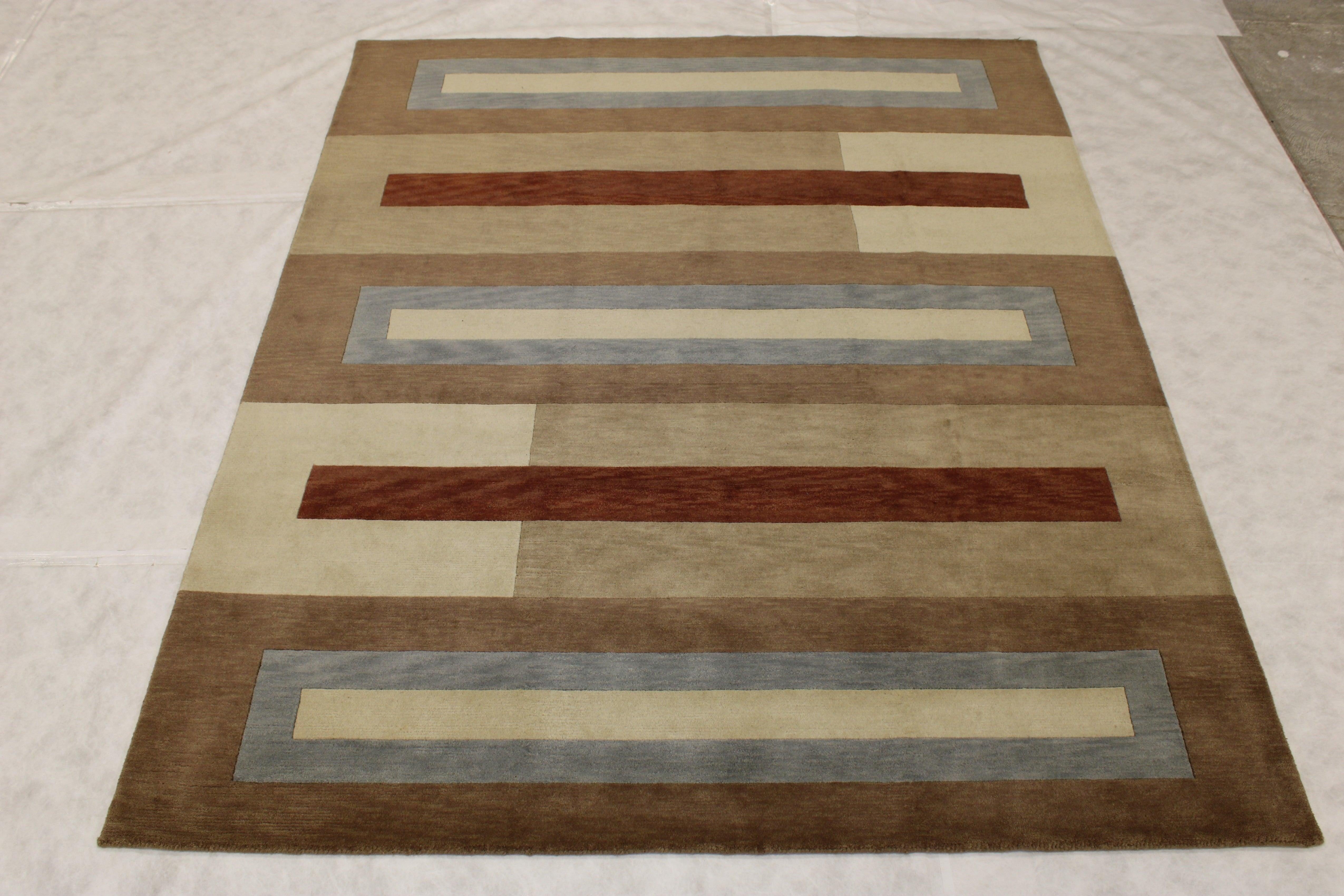 Indo Nepal Rug, Multicolored, Hand Knotted Rug, How Big Is 8x10