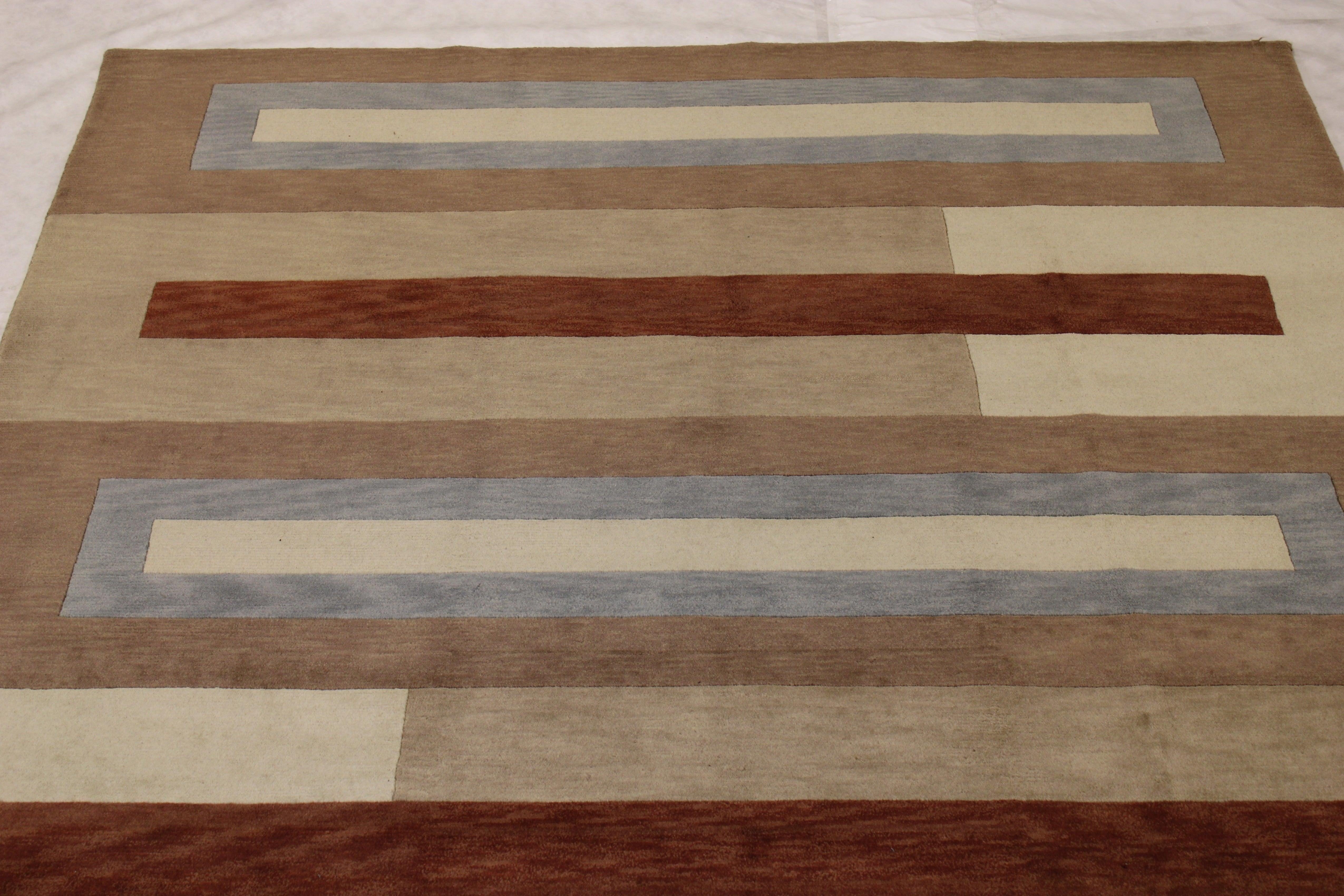 Indo Nepal Rug, Multicolored, Hand Knotted Rug, How Big Is 8x10