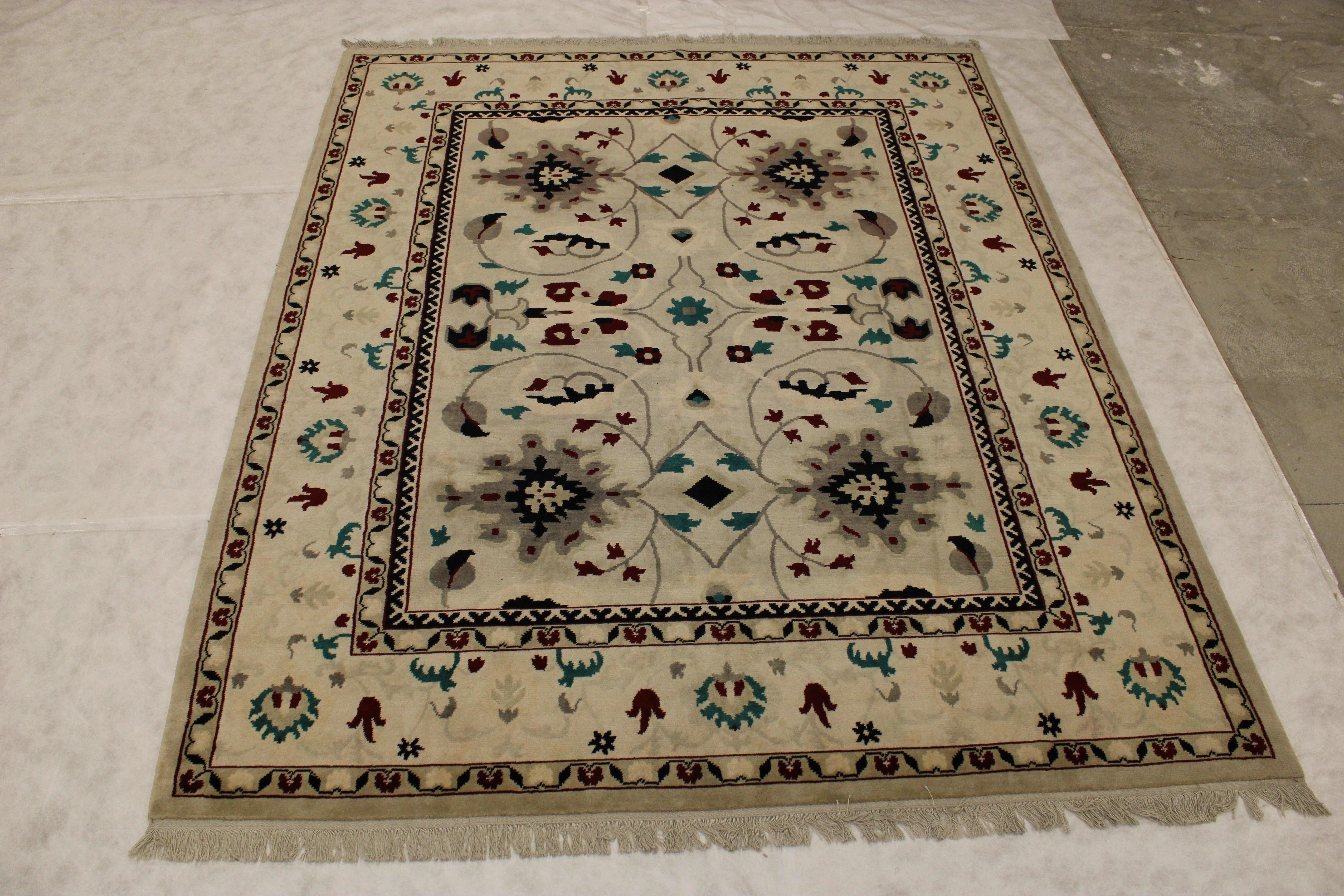 Hand Knotted Rug, Types Of Oriental Rugs, Colorful Rug, 8x10 Area Rug