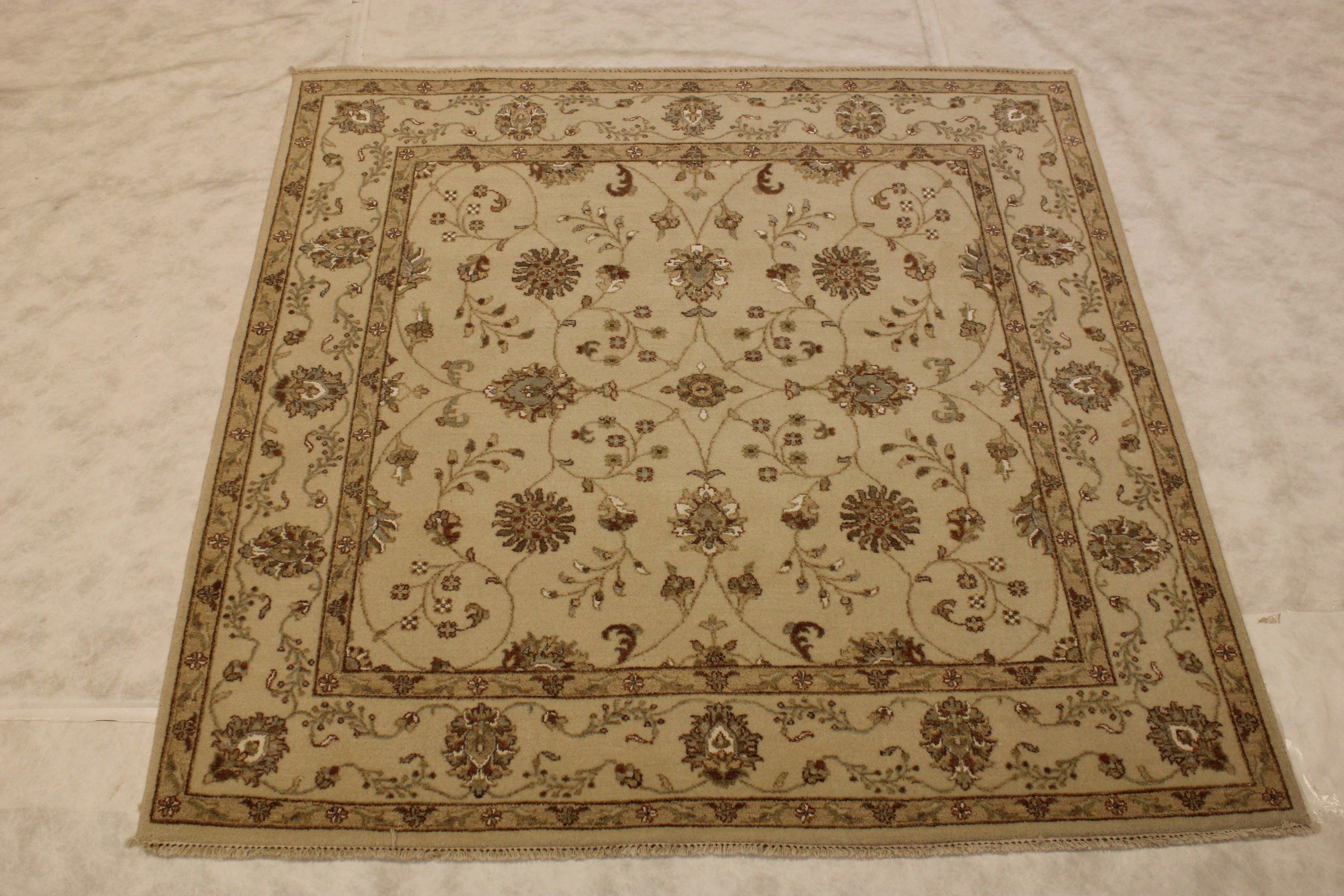 Oushak Rugs, Colorful Area Rugs, Knotted Rugs, India Rugs, 6x6 Rug