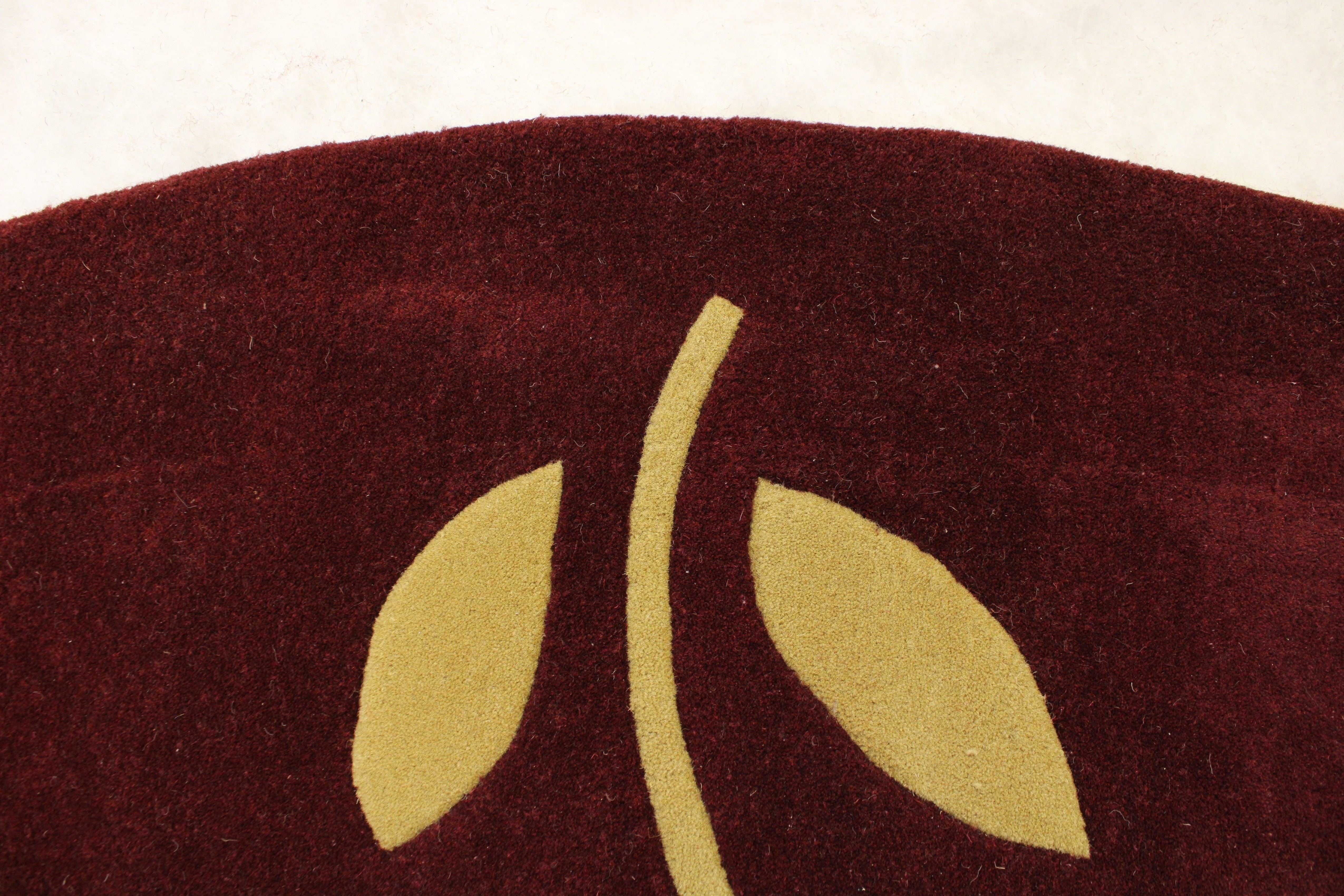 Hand Tufted Rug, Round Rug, Flower Design Rug, Kitchen Round Rugs