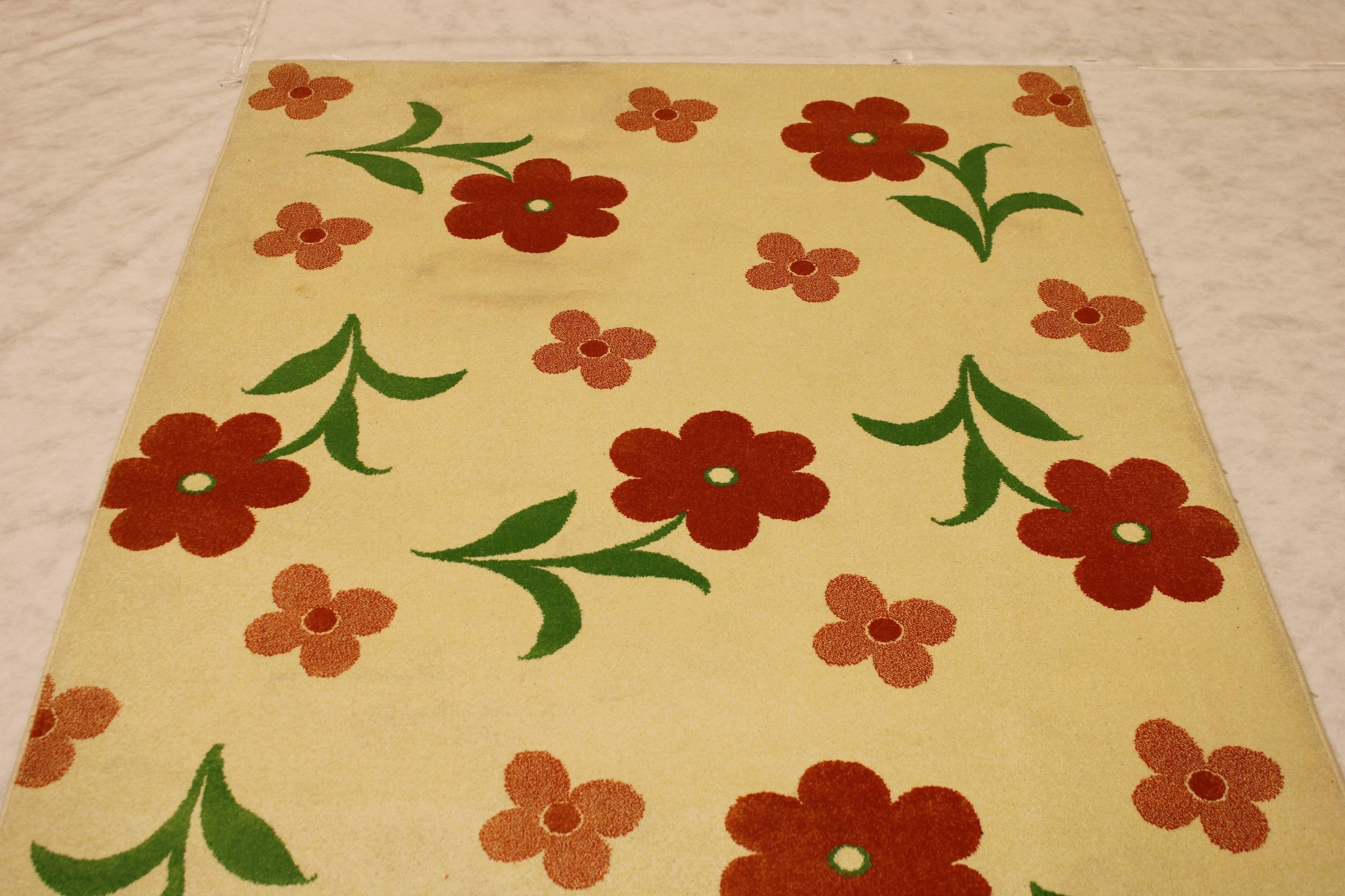 Flowers Rug, Handmade Rug, Colorful Rugs, 7x10 Rugs, Discounted Rug