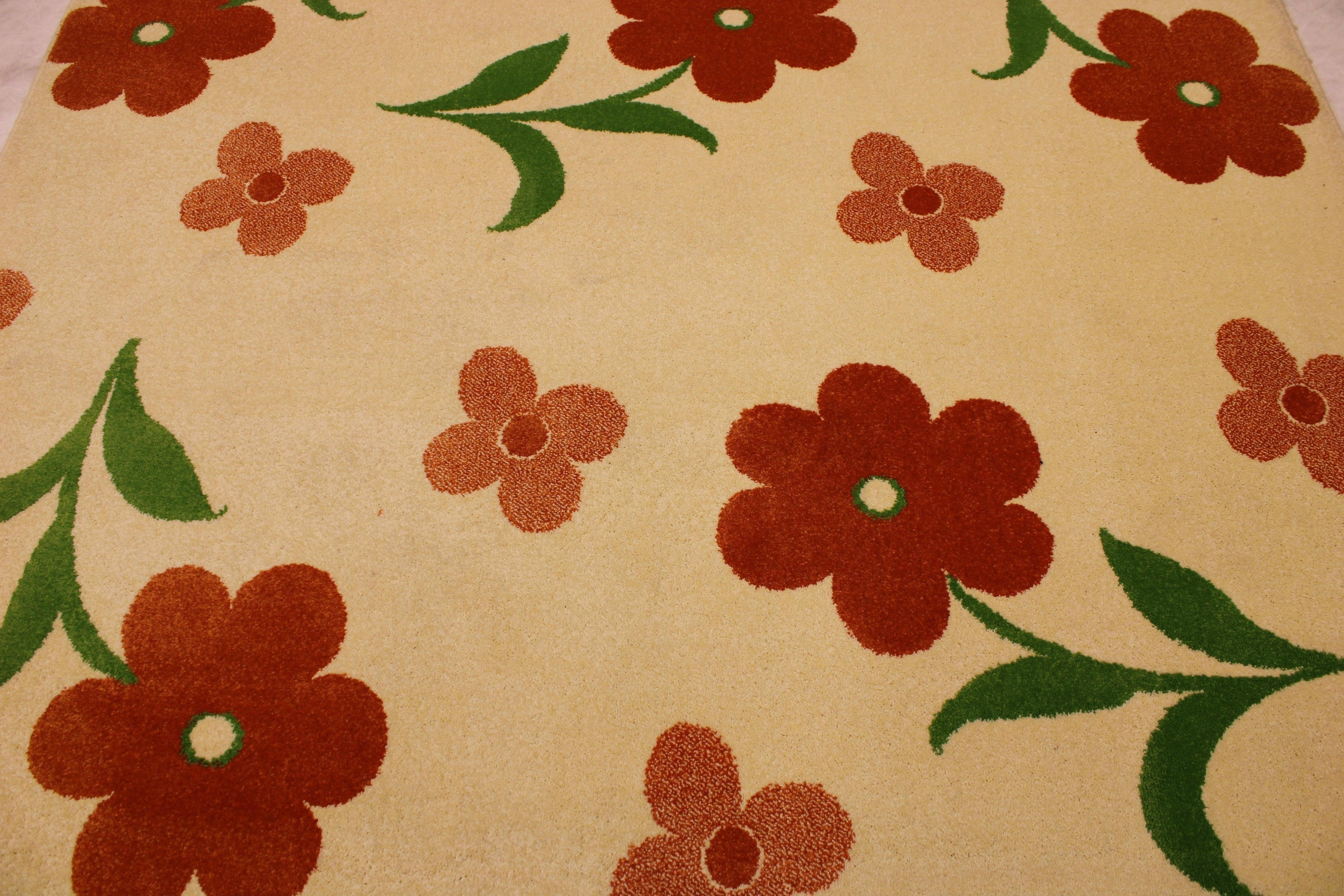 Flowers Rug, Handmade Rug, Colorful Rugs, 7x10 Rugs, Discounted Rug