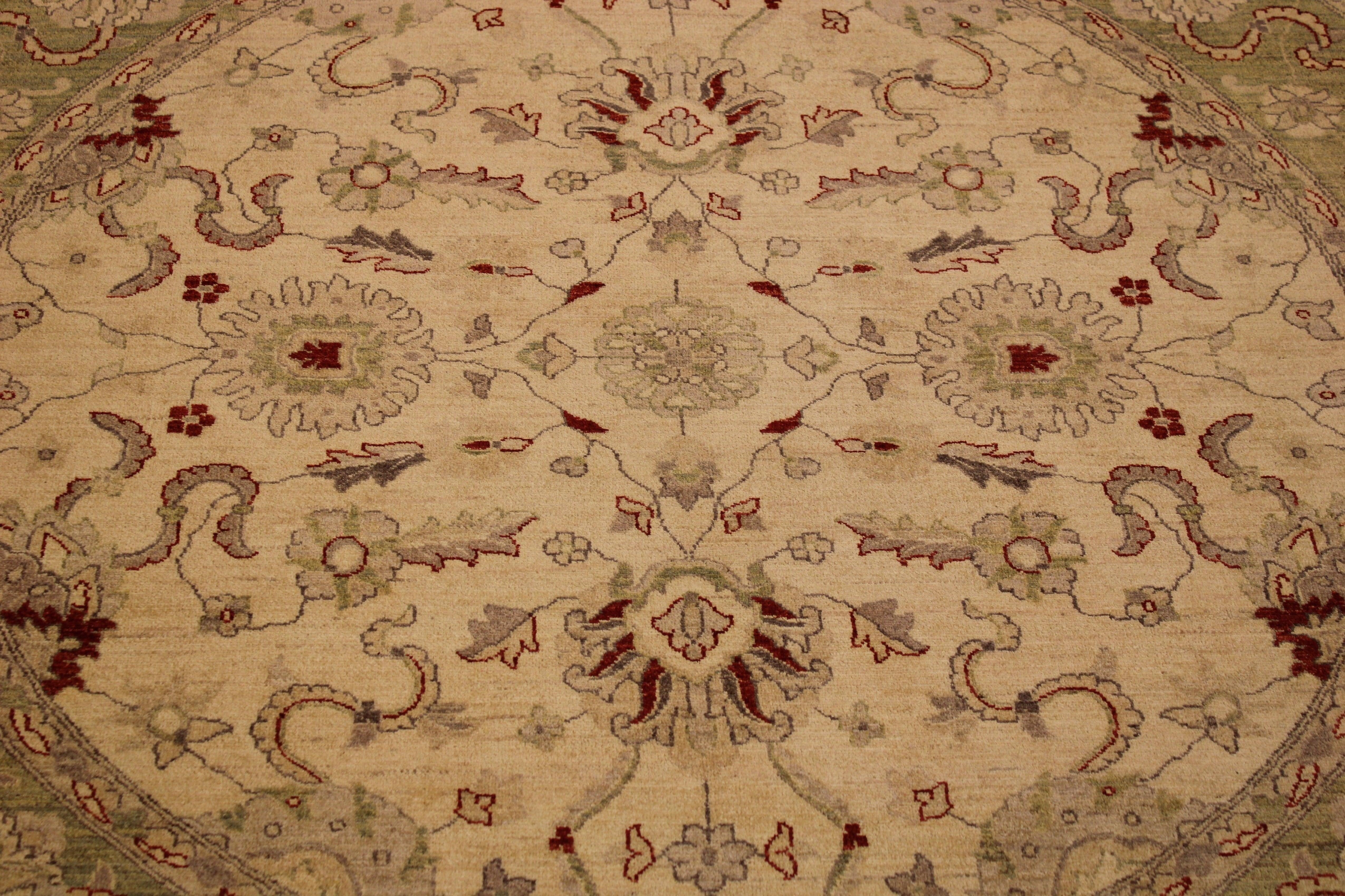 Ivory Rug, Round Rug, Oushak Rug, Afghan Rugs, Dining Table Rug