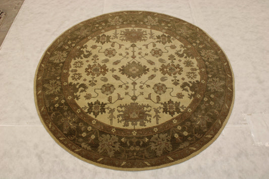 Oushak Rug, Round Rug, Vegetable Dyes Rug, Rug On Carpet, Kitchen Round Rug