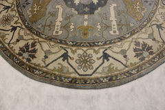 Oushak Rugs, Round Rugs, Natural Multi, Hand Knotted Wool Rug, Table Rug
