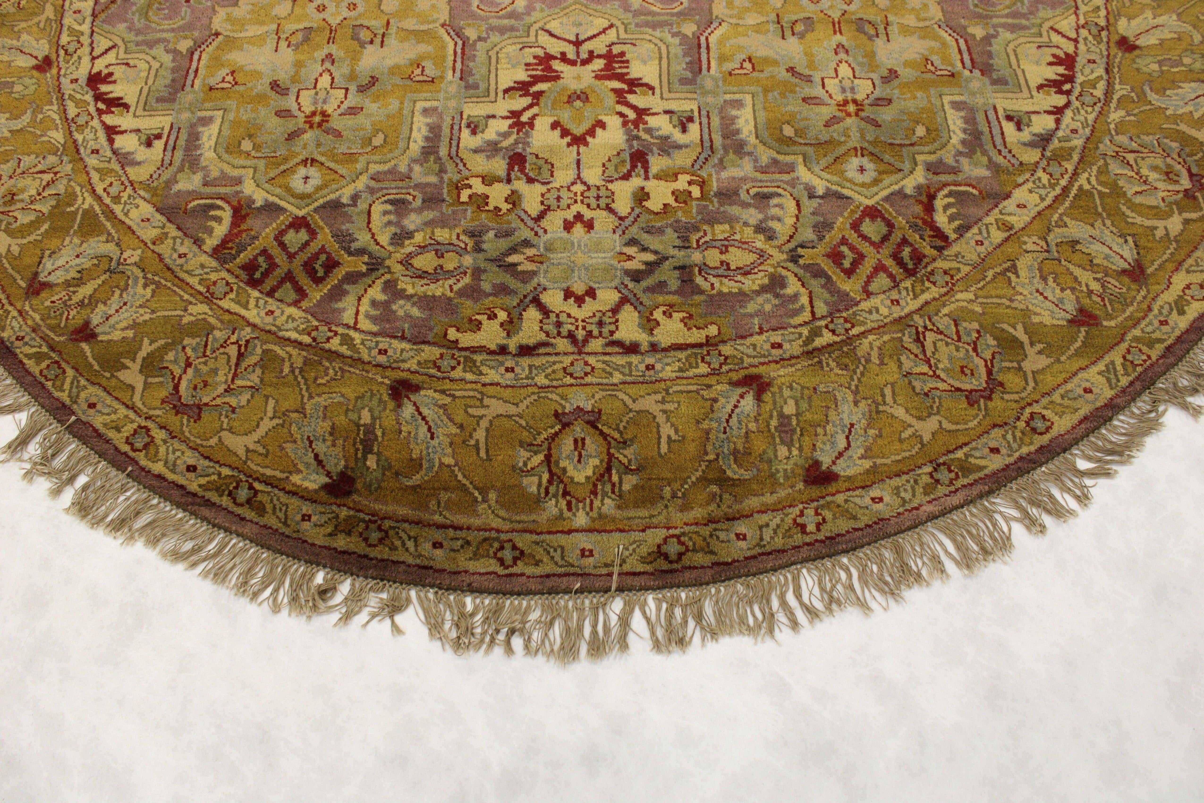 Multicolored Rugs, Hand Knotted Rug, Round Rug, Indian Rugs, Kitchen Rug