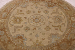 Round Rug, Oushak Rug, Hand Knotted Wool Rug, Round Carpet, Indian Rug