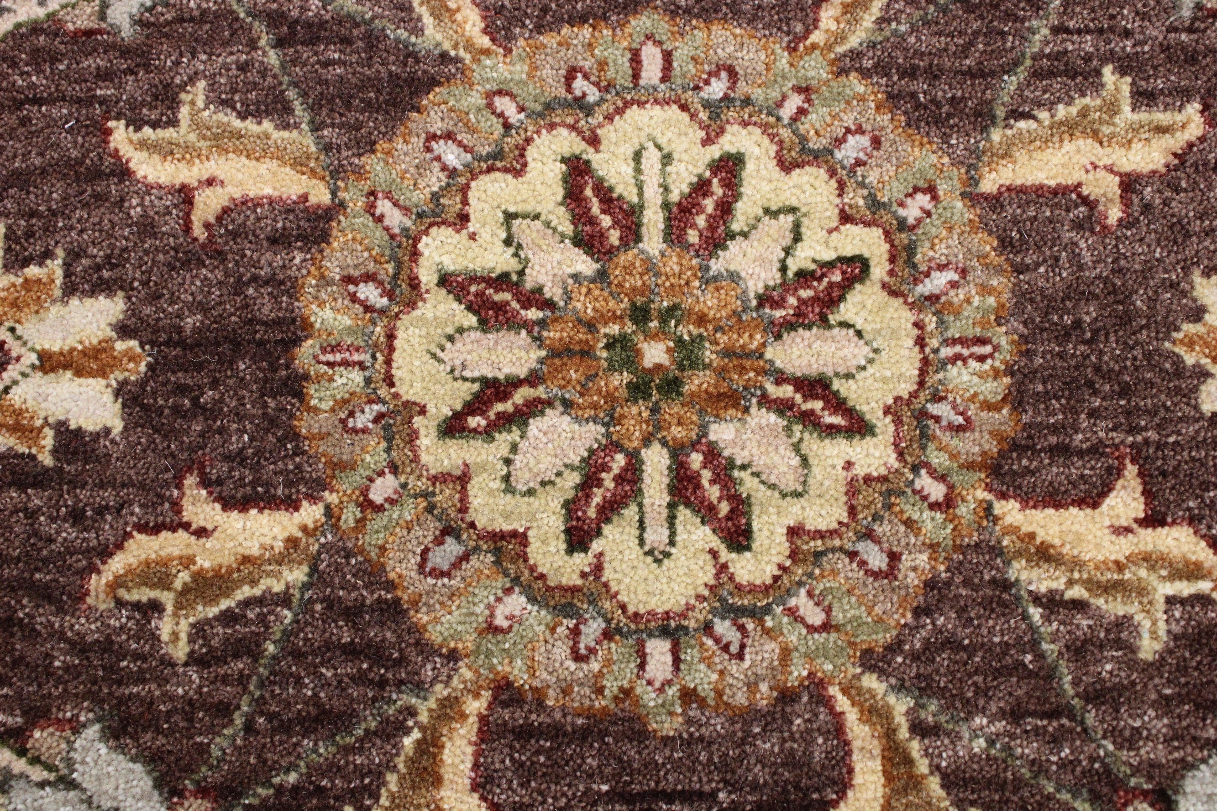 Round Rug, Oriental Rug, Knotted Rug, Indian Rug, Round Carpet