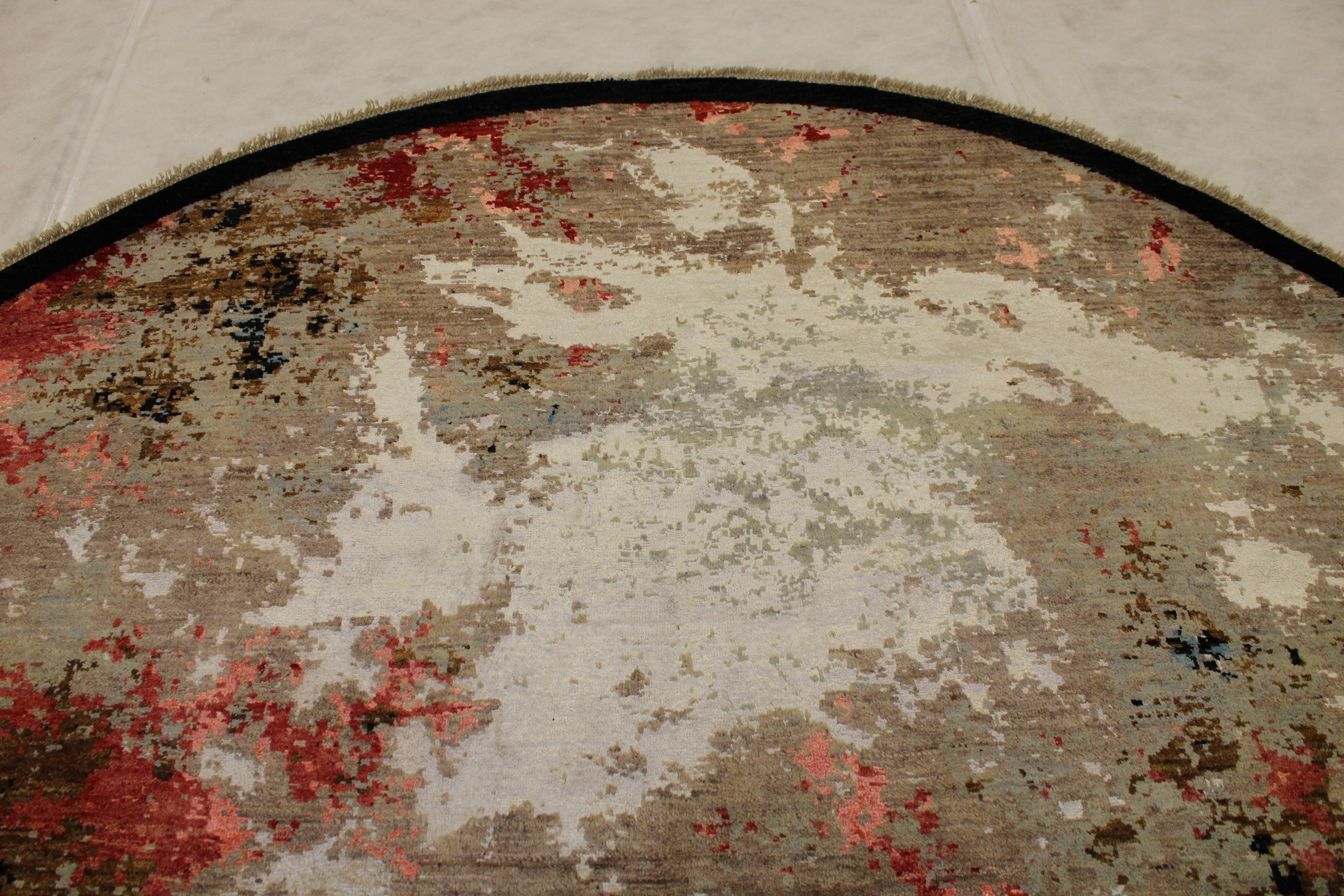 Contemporary Rug, Round Rug, Multicolored, Afghanistan Rugs For Sale