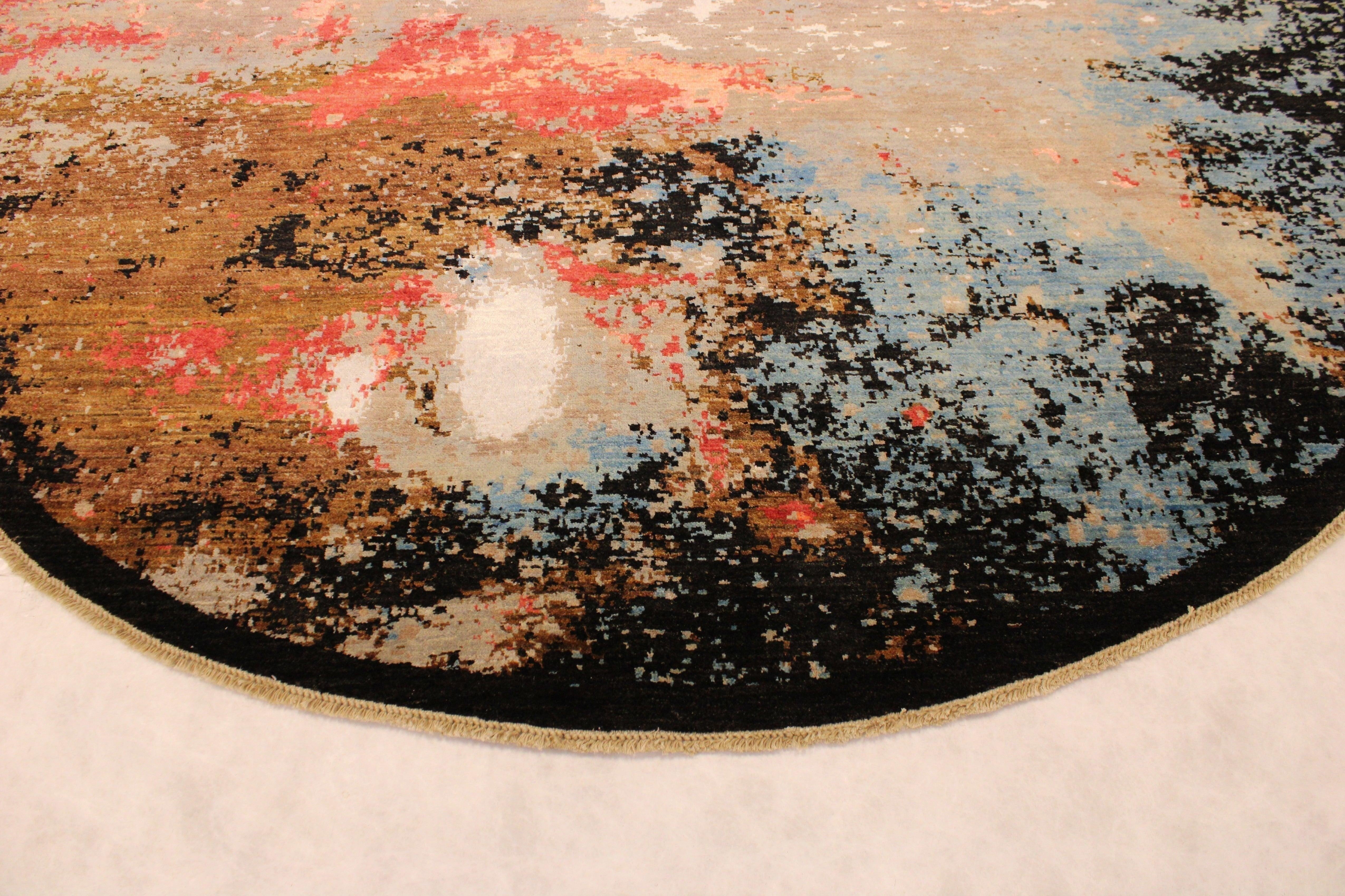 Contemporary Rug, Round Rug, Multicolored, Afghanistan Rugs For Sale