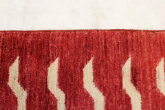 Gabbeh Rug, Hand Knotted Wool Rugs, Red Rug, Queen Bed Rug Size