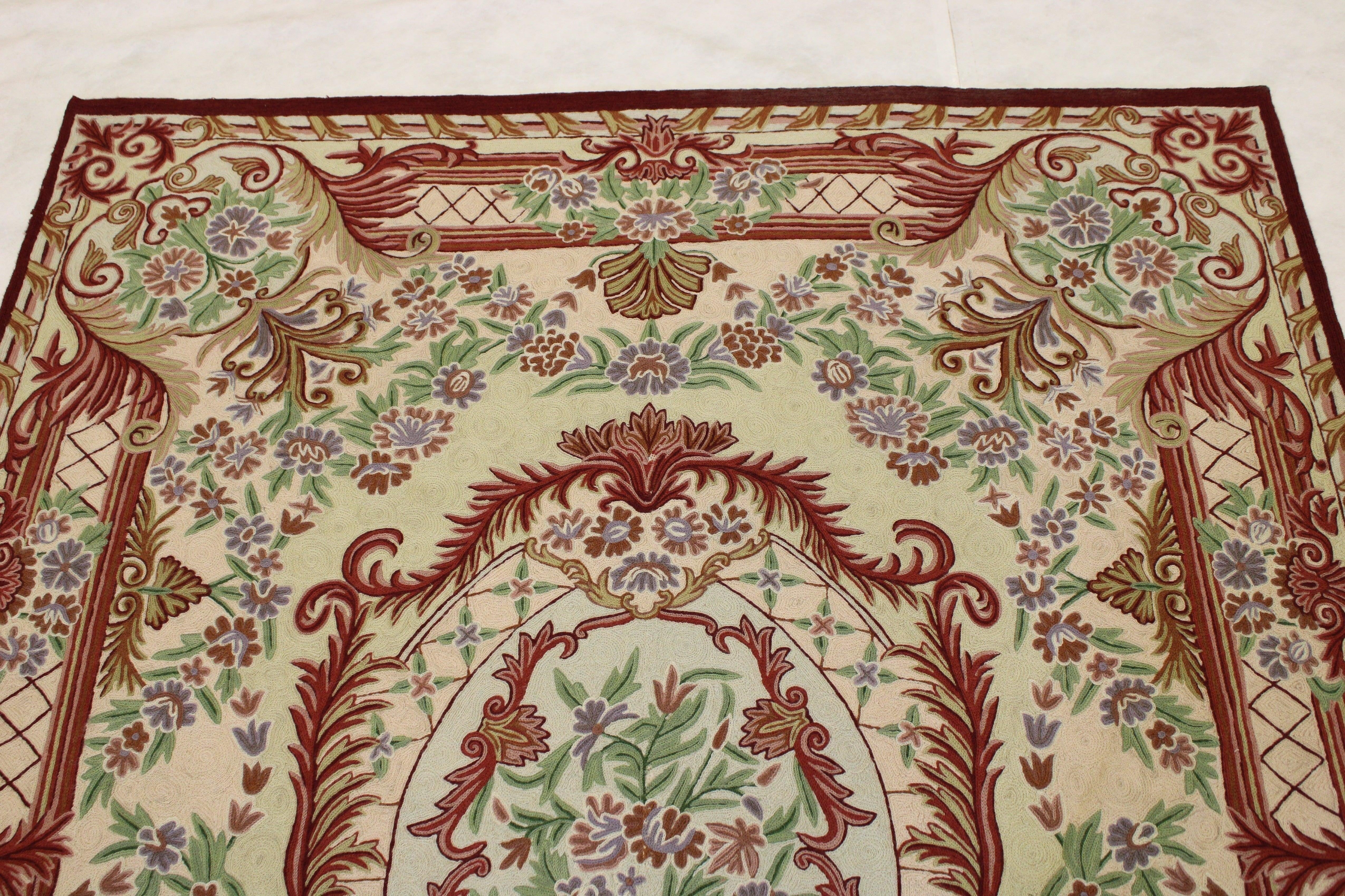 Tapestry Rug, Needlepoint Rug, Colorful Area Rugs, 5x7 Rugs, Bedroom Rugs