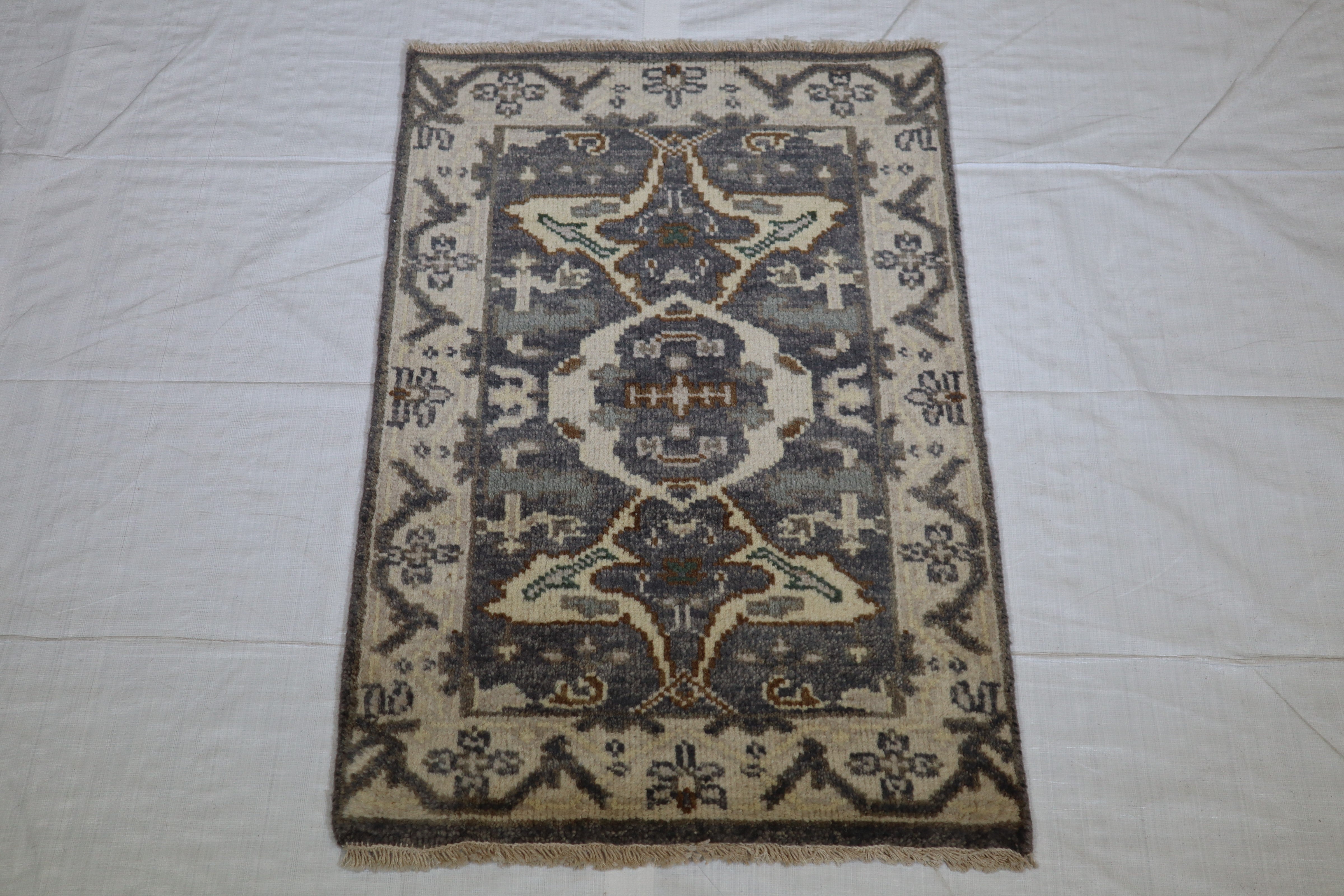 Oushak Rug, Persian Design Rug, Indian Wool Rug, 2x3