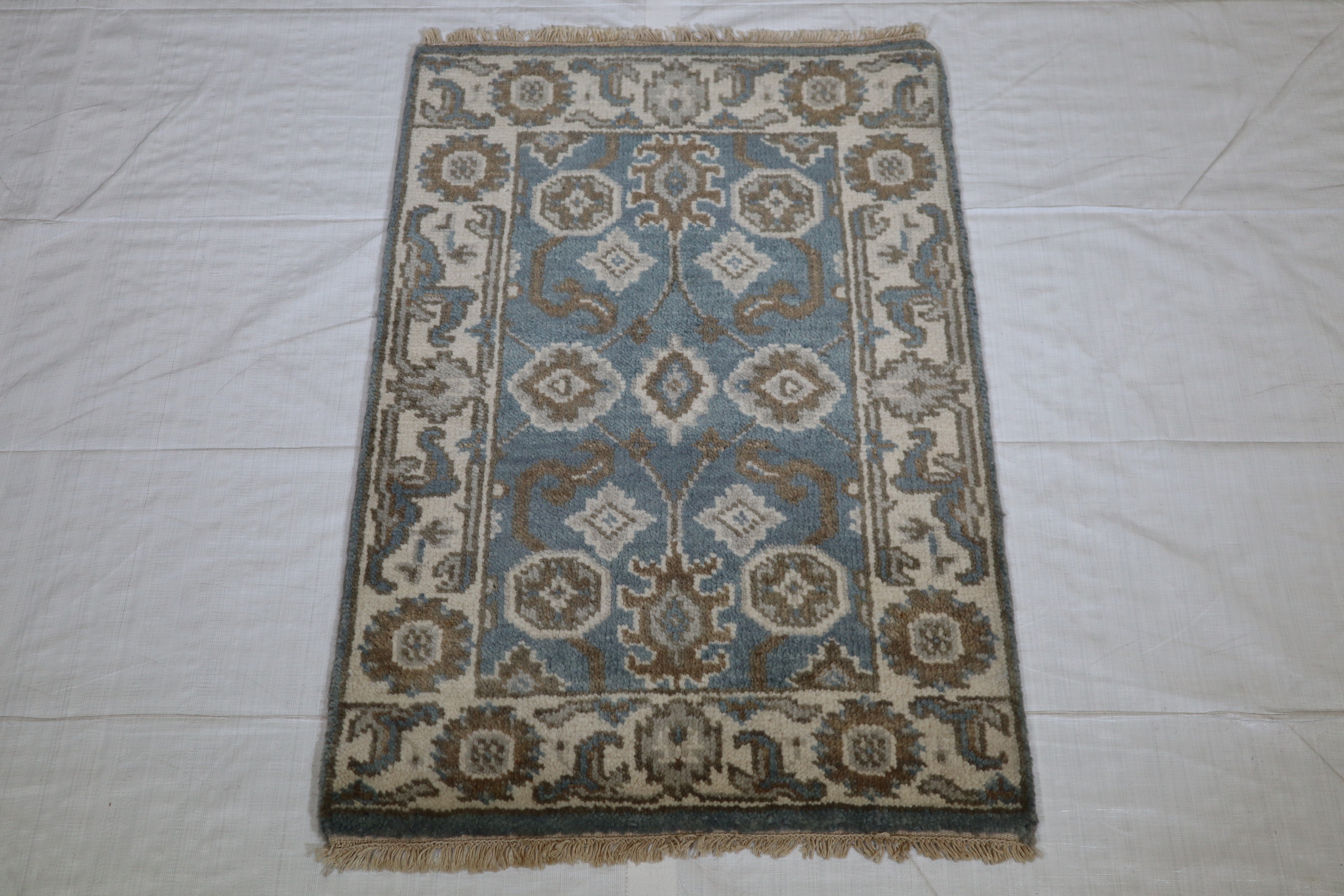 Oushak Rug, Indian Rug, Wool Oriental Rug, 2x3 Area Rug