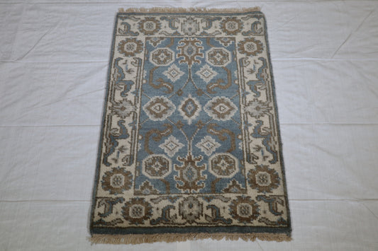 Oushak Rug, Indian Rug, Wool Oriental Rug, 2x3 Area Rug