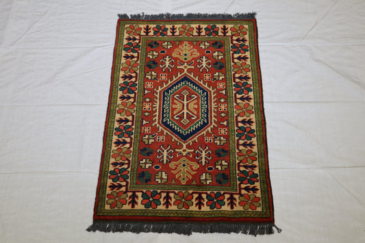 Afghan Kargahi Rug, Turkman Rug, Traditional Wool Rug