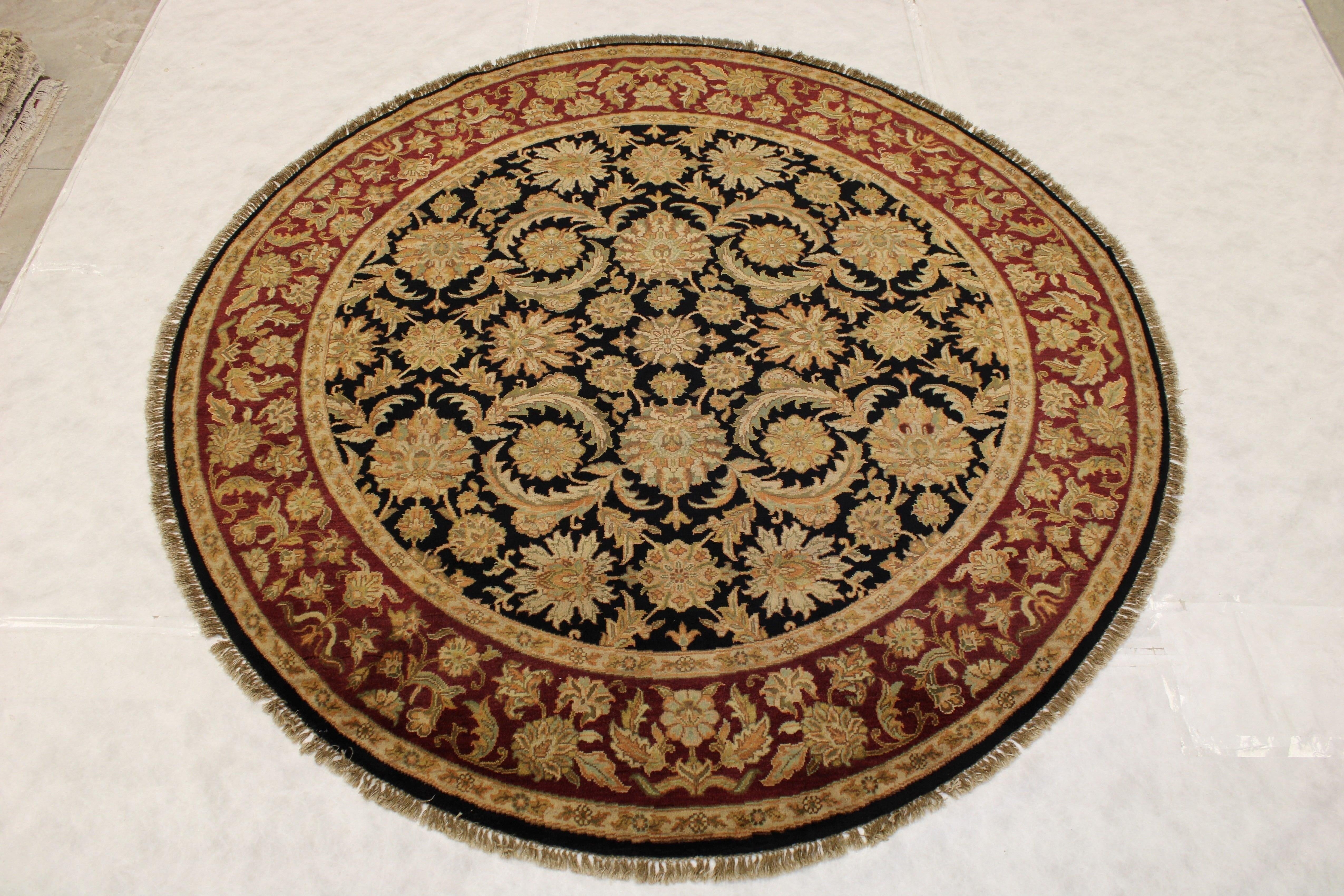 Round Rug, Indo Rug, Agra Rug, Bright Rugs, Wool Oriental Rugs