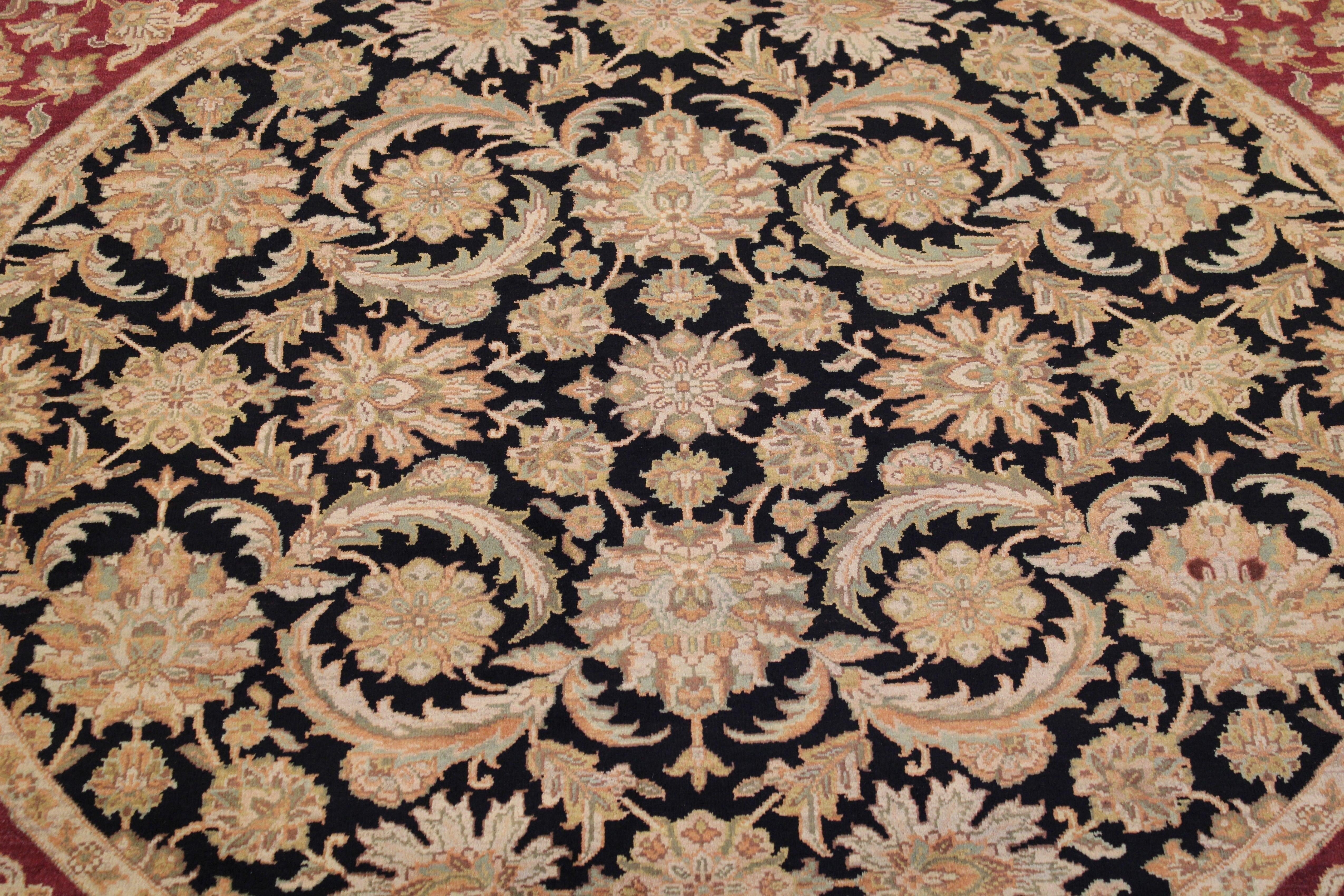 Round Rug, Indo Rug, Agra Rug, Bright Rugs, Wool Oriental Rugs