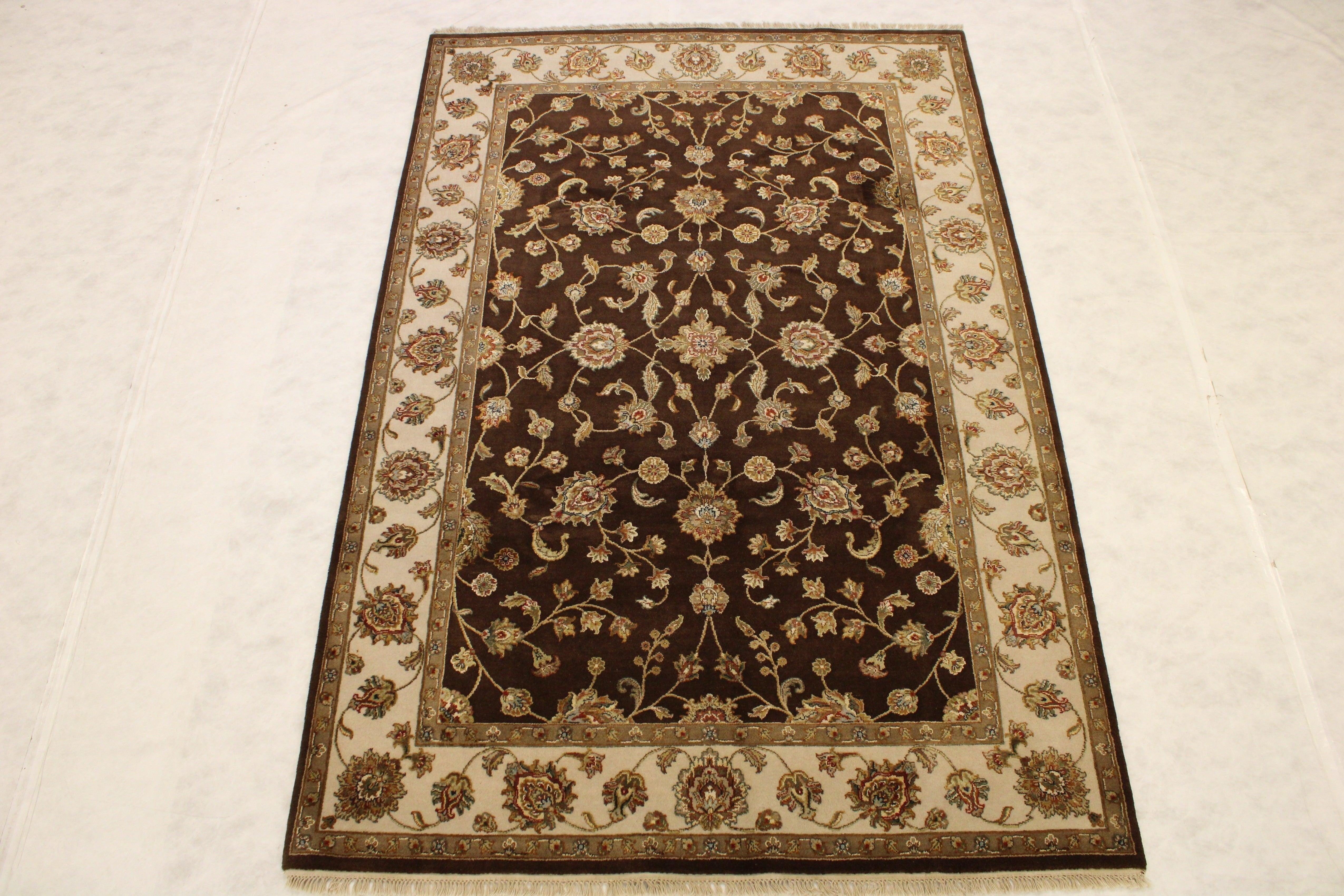 Authentic Rug, Area Rugs, Silk Flower Rug, 6x9 Rug, Bedroom Rugs