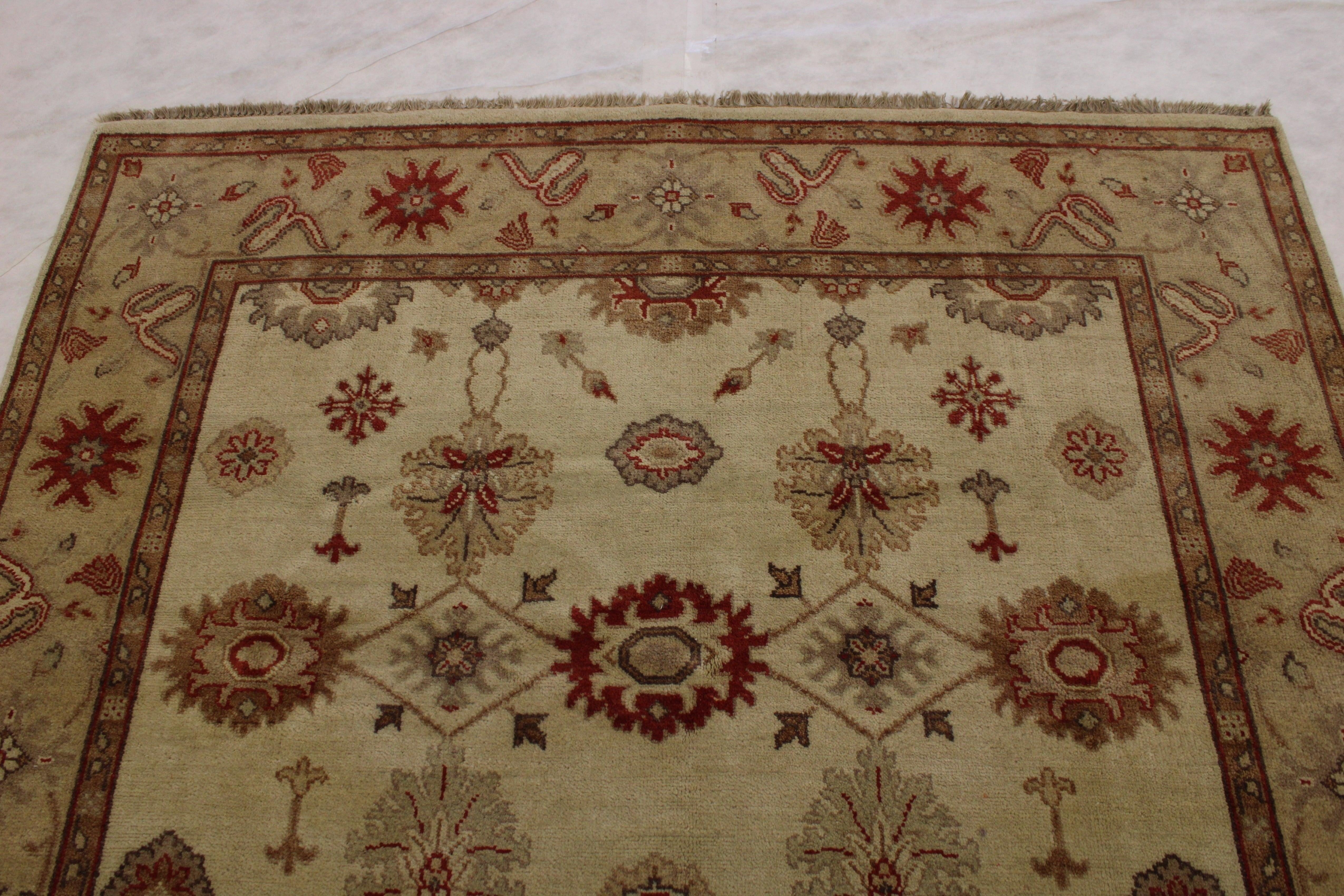 Knotted Rug, Wool Rug, Oushak Rug, Area Rug In Carpet, Dining Room Rug Size