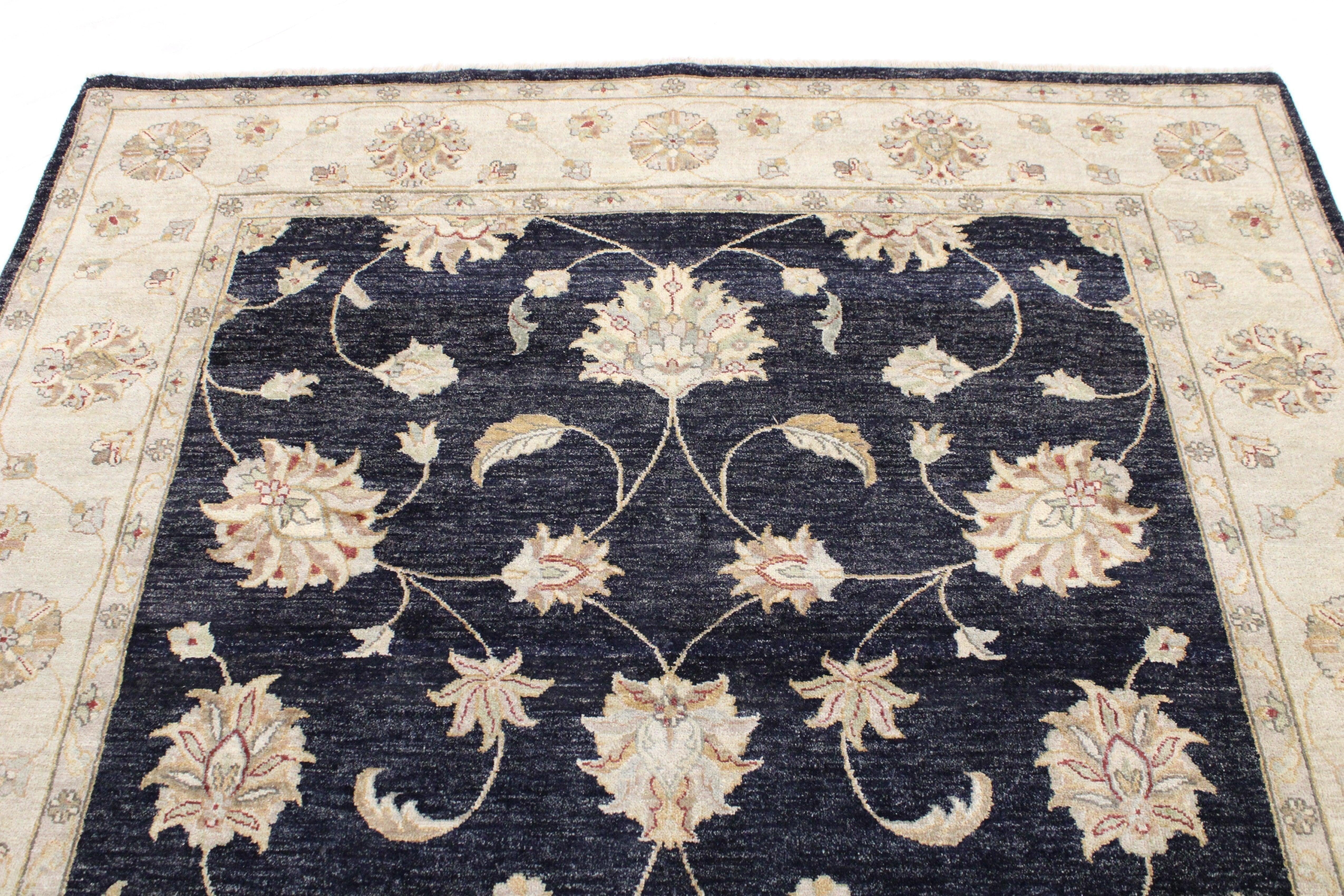 Black Oriental Rugs, Hand Knotted Wool Rug, High Twist Rug, 6x9 Rugs, Rug Types