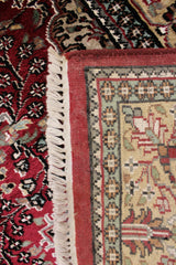 Jammu Kashmir Rug, Red Rug, 4x6 Rug, handknotted, Outdoor Camping Rugs