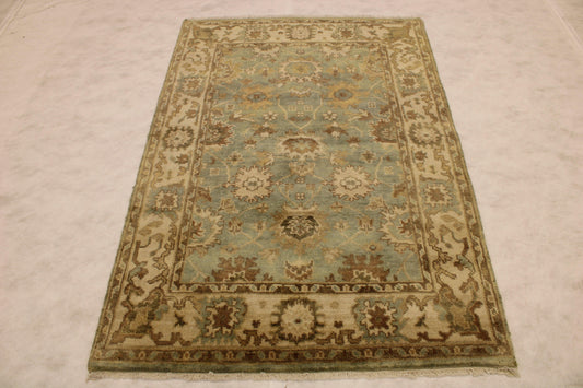 Oushak Rug, Hand Knotted Wool Rugs, Indian Rugs, Dining Room Rug Size, 4x6 Rug