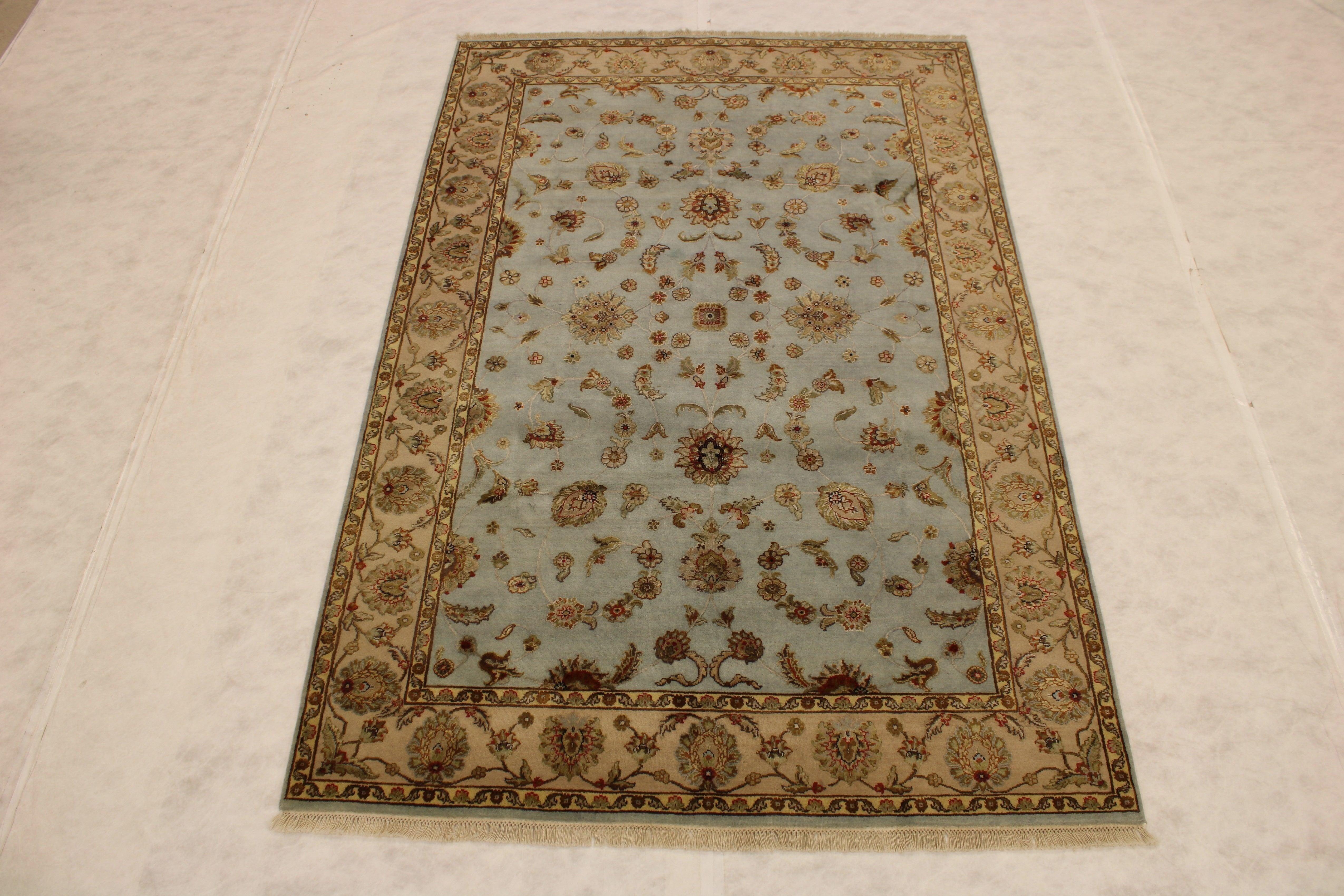 Persian Rugs, Colorful Area Rugs, Silk Flower Rug, 6x9 Rugs, Indian Rug
