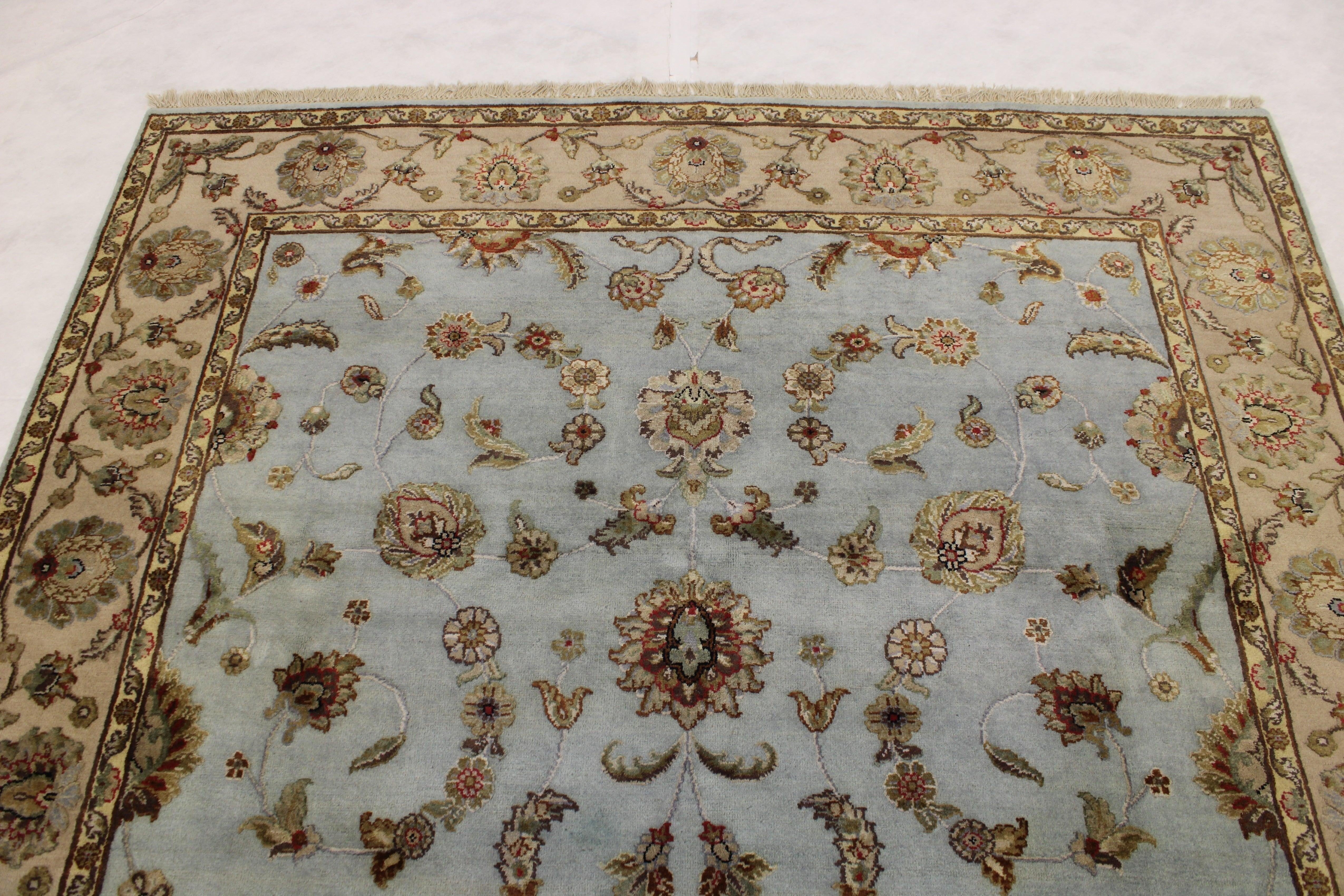 Persian Rugs, Colorful Area Rugs, Silk Flower Rug, 6x9 Rugs, Indian Rug