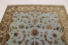 Persian Rugs, Colorful Area Rugs, Silk Flower Rug, 6x9 Rugs, Indian Rug