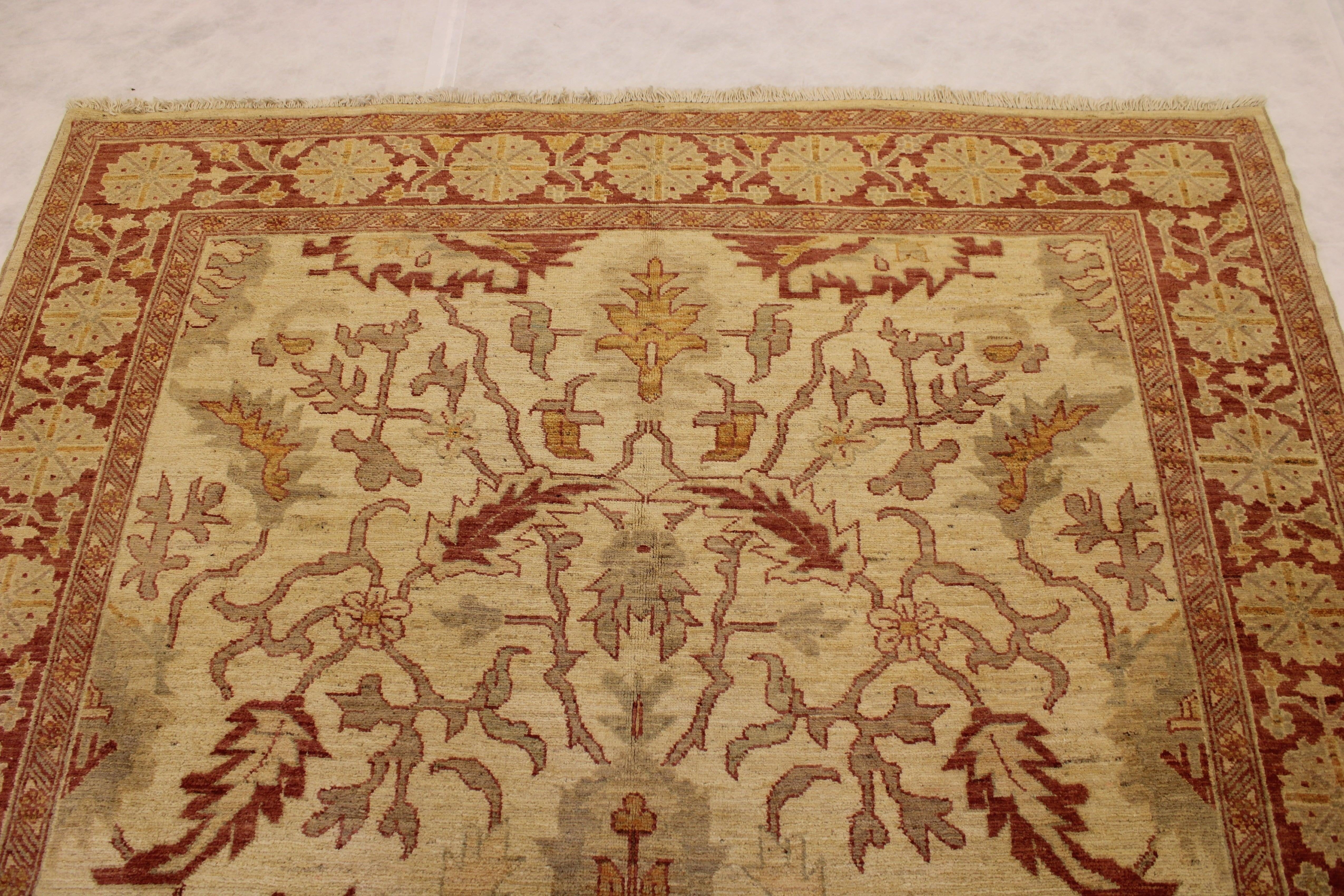 6'1" x 8'3" Peshawar Hand Knotted Rug